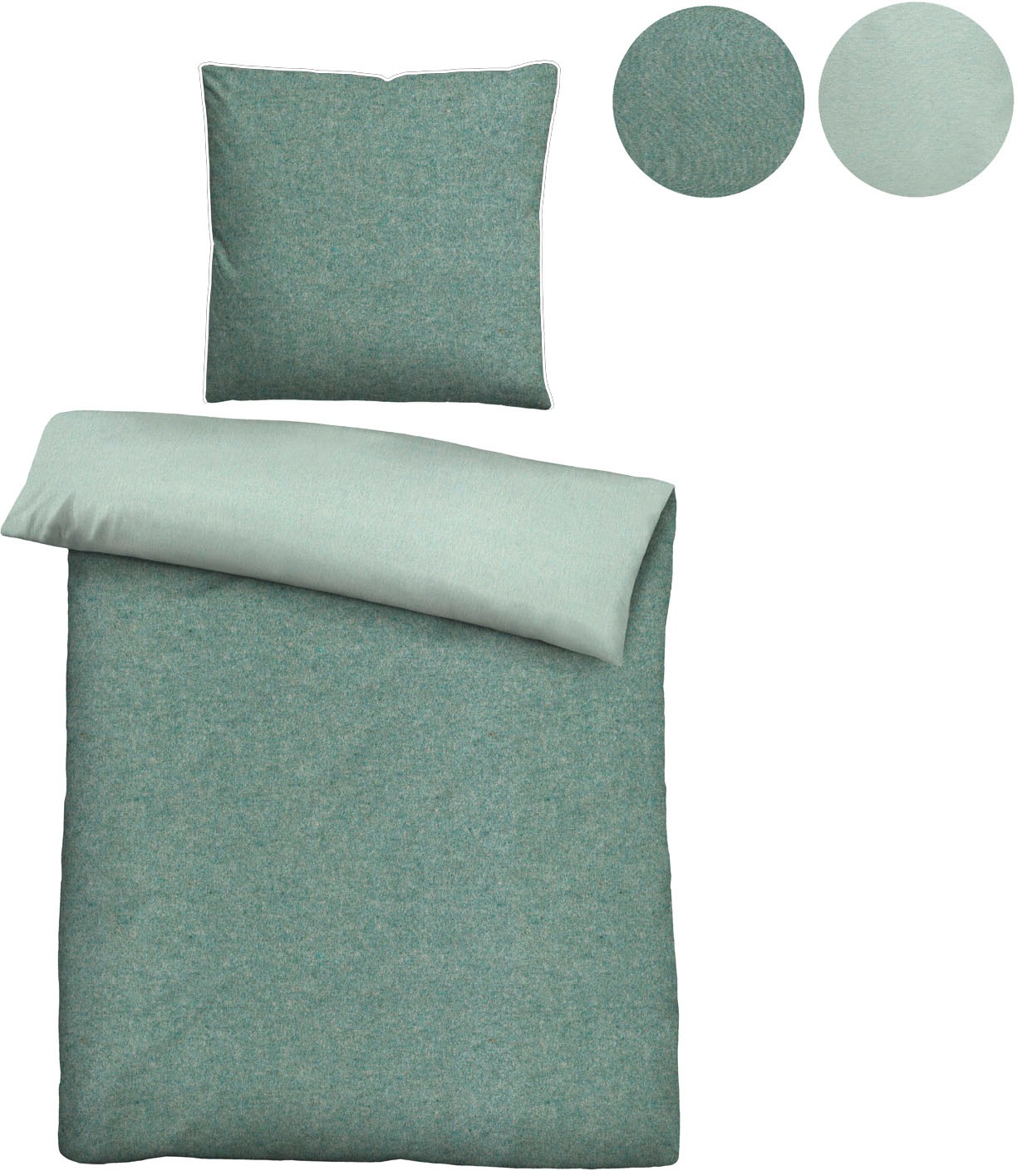 Biberna Wendebettwäsche »Hermal«, Flanell in Melangeoptik, Winterbettwäsche, Made in Germany