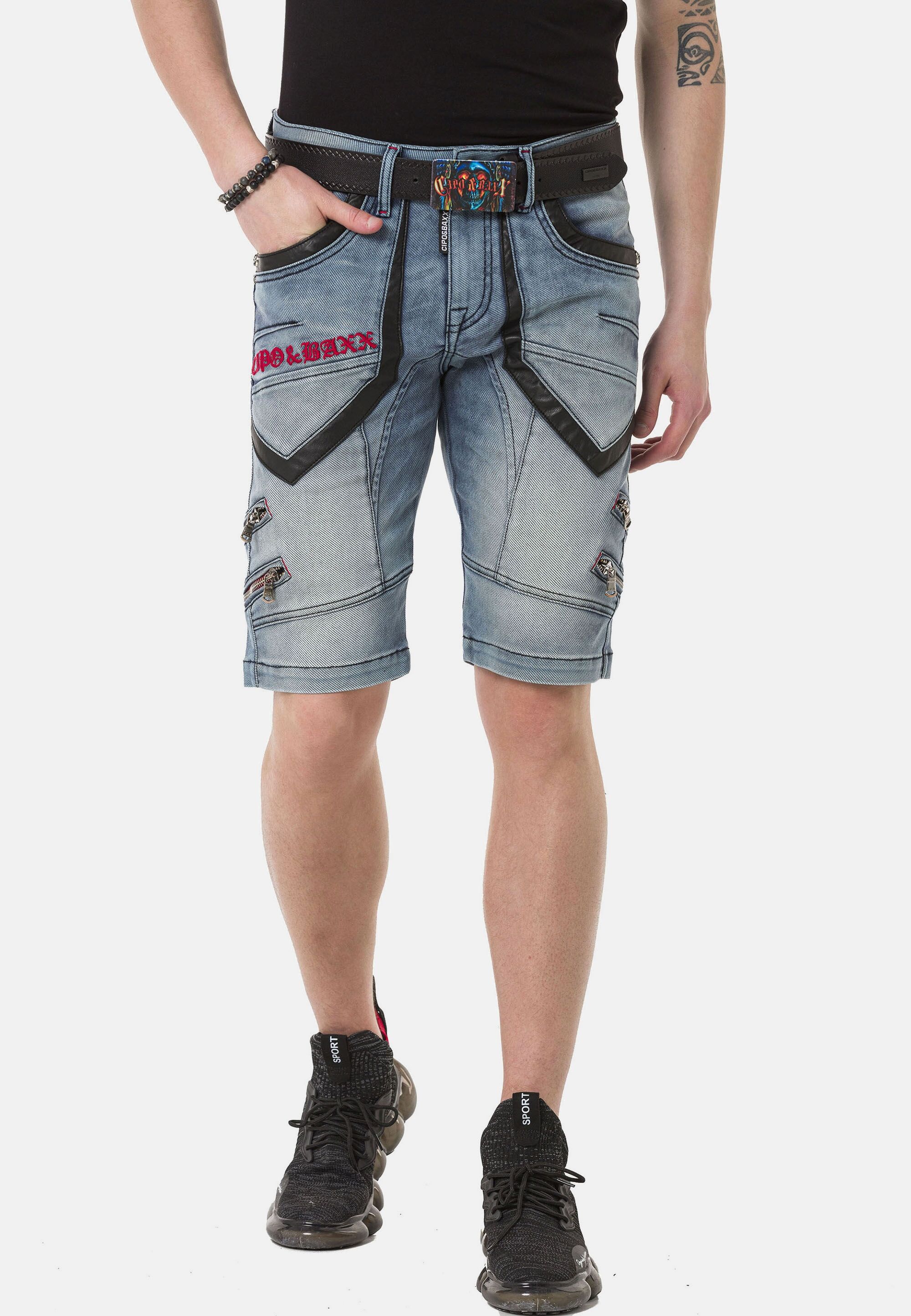 Cipo & Baxx Jeansbermudas "Capri-Hose" aus einer angenehmen Baumwollmischung