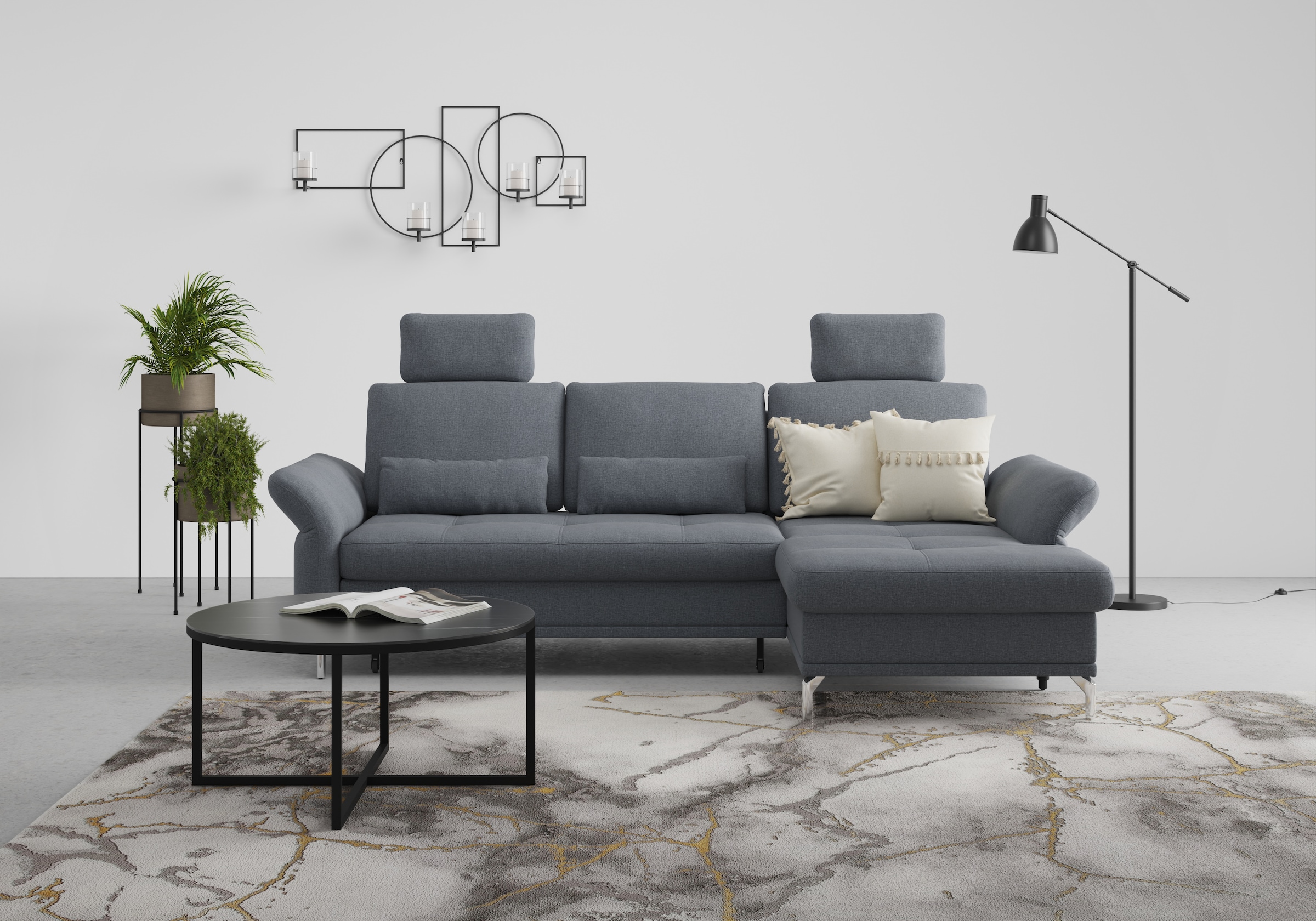 Home affaire Ecksofa "Palm Beach L-Form" Federkern, mit Sitztiefenverstellu günstig online kaufen