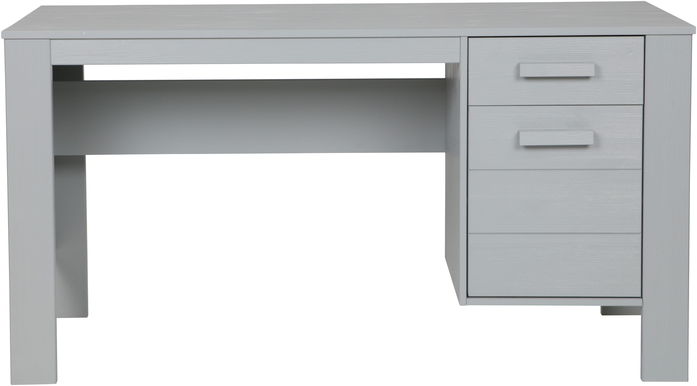 WOOOD Schreibtisch »Julius FSC®-Kiefernholz, gebürstet, mit zwei Schubladen 141x59x74 cm« Gebürstete Oberfläche, sichtbare Maserung, wasserbasiert lackiert