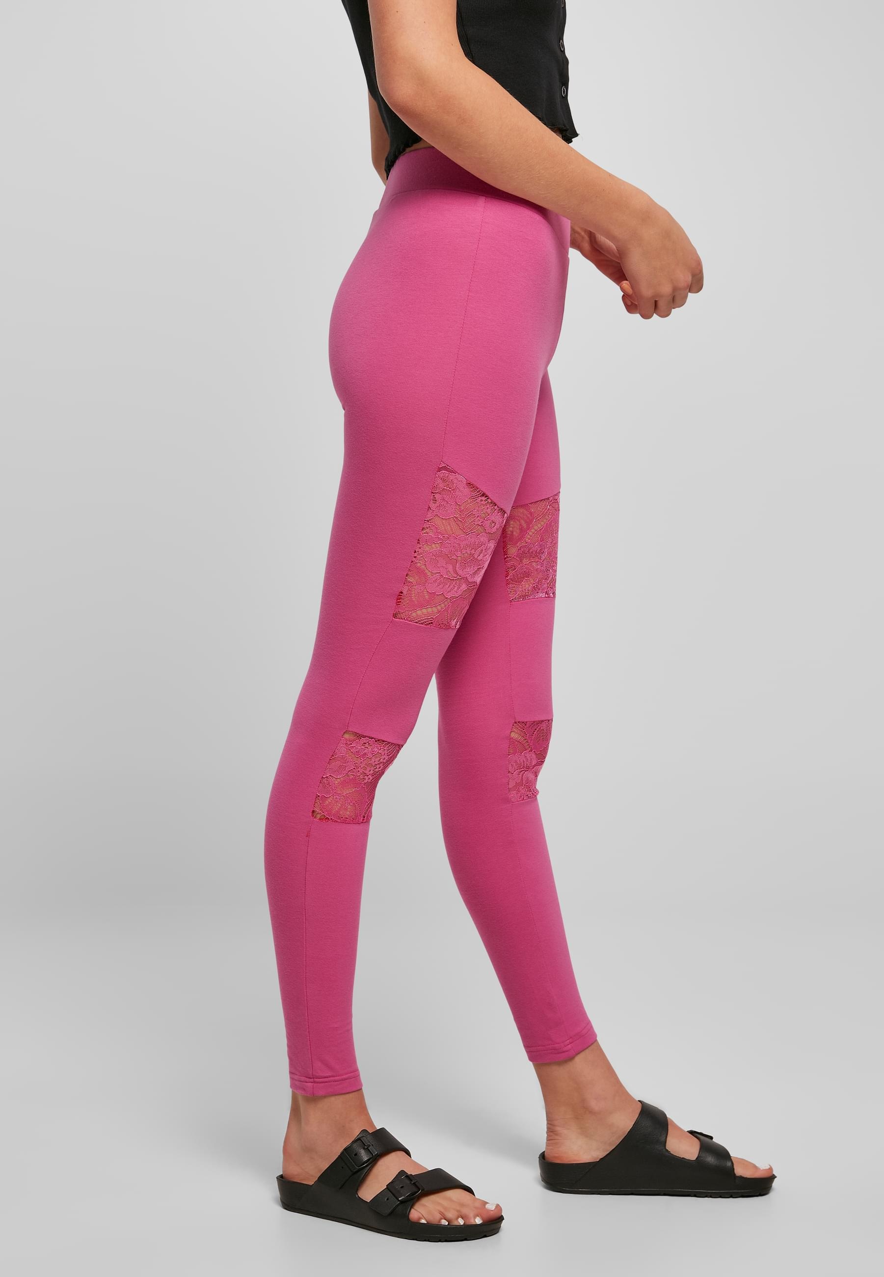 URBAN CLASSICS Leggings »Urban Classics Damen Ladies Laces Inset Leggings«, (1 tlg.)