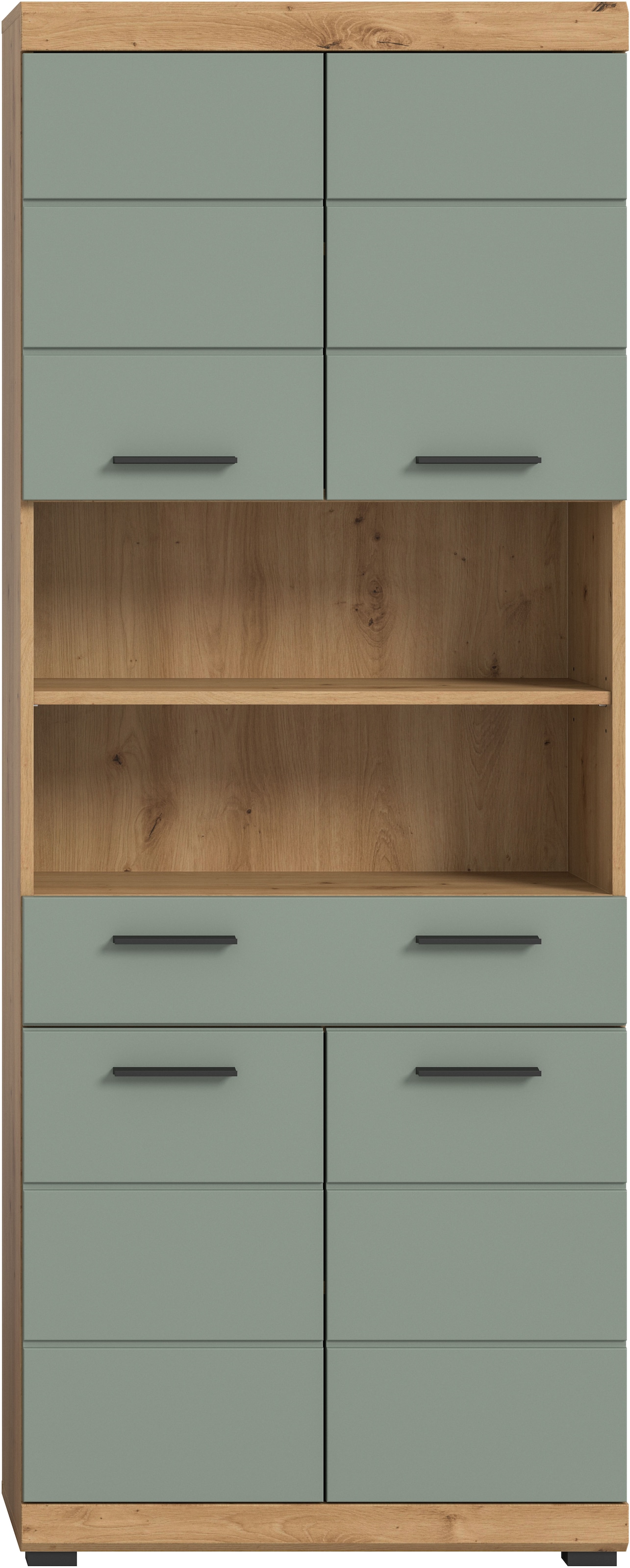 INOSIGN Hochschrank »Siena, Breite 74cm, 4 Türen, 1 Schubkasten, 2 offene Fächer, MDF-Front«, in verschiedenen Farben erhältlich, Badmöbel, Badschrank, Schrank, Bad