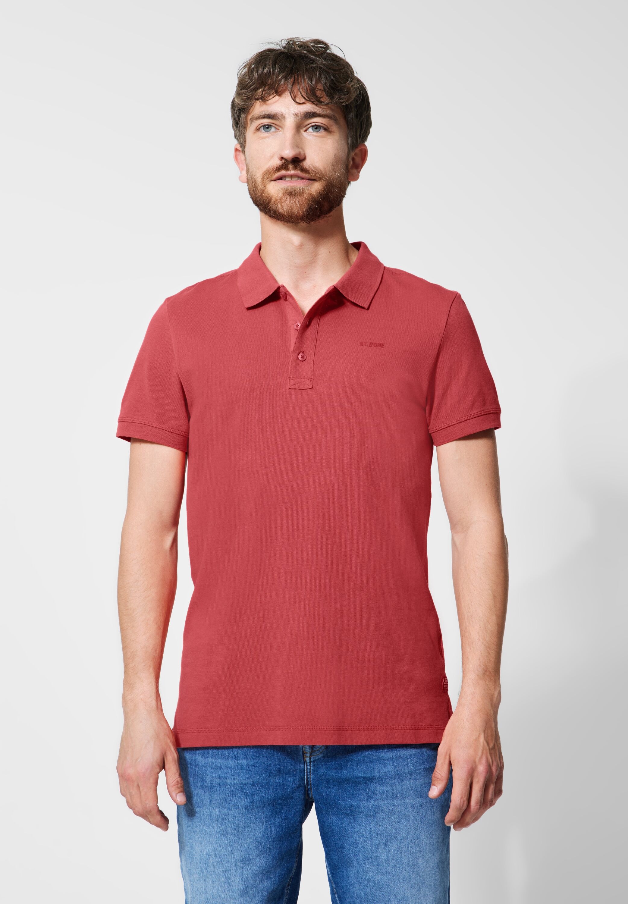 STREET ONE MEN Poloshirt, in Unifarbe