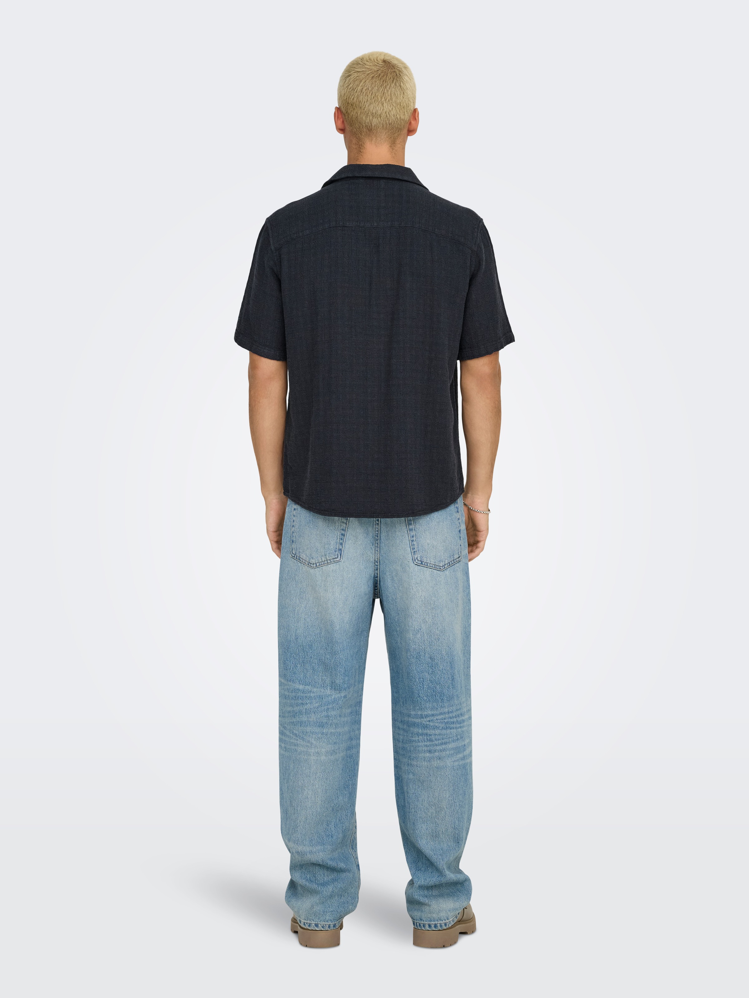 ONLY & SONS Kurzarmhemd »ONSLATHAM RLXSS RESORT LINEN STRUC 0257«