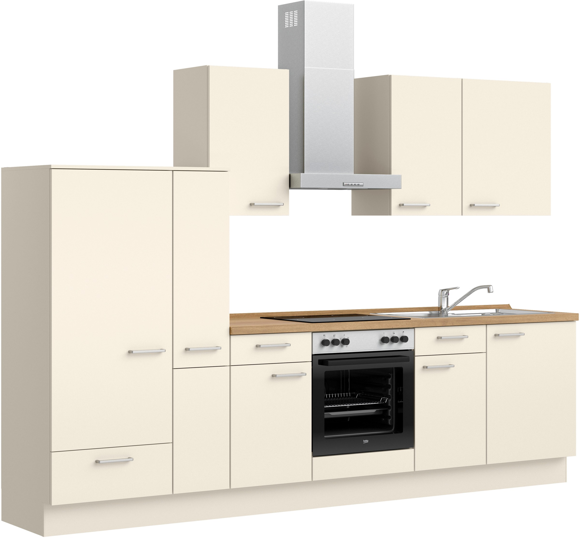 nobilia® Küchenzeile »"Touch I"«, vormontiert, Ausrichtung wählbar, Breite 300 cm, wahlw. mit E-Geräten