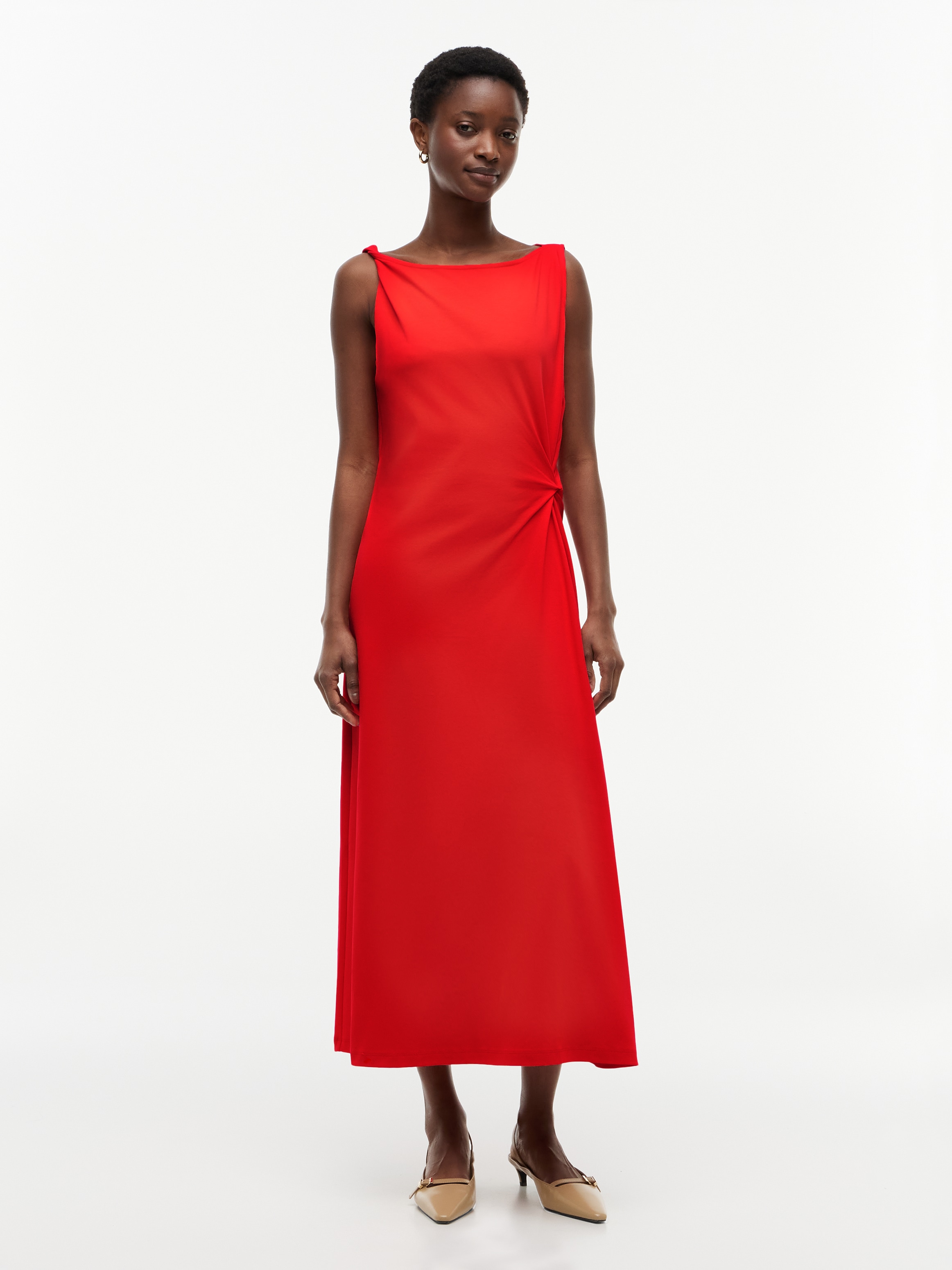 Tommy Hilfiger Jerseykleid »INTERLOCK KNOT DETAIL DRESS« Ohne Tasche Baumwolle, Interlock