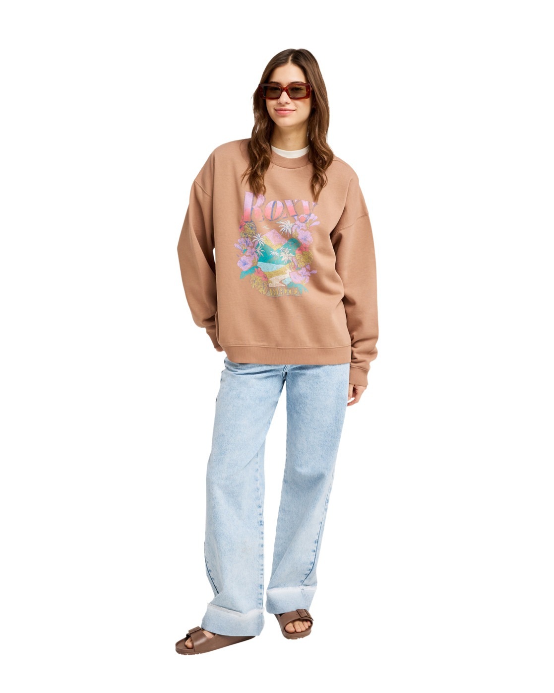 ROXY Lineup Oversized Sweatshirt Brownie XS 2