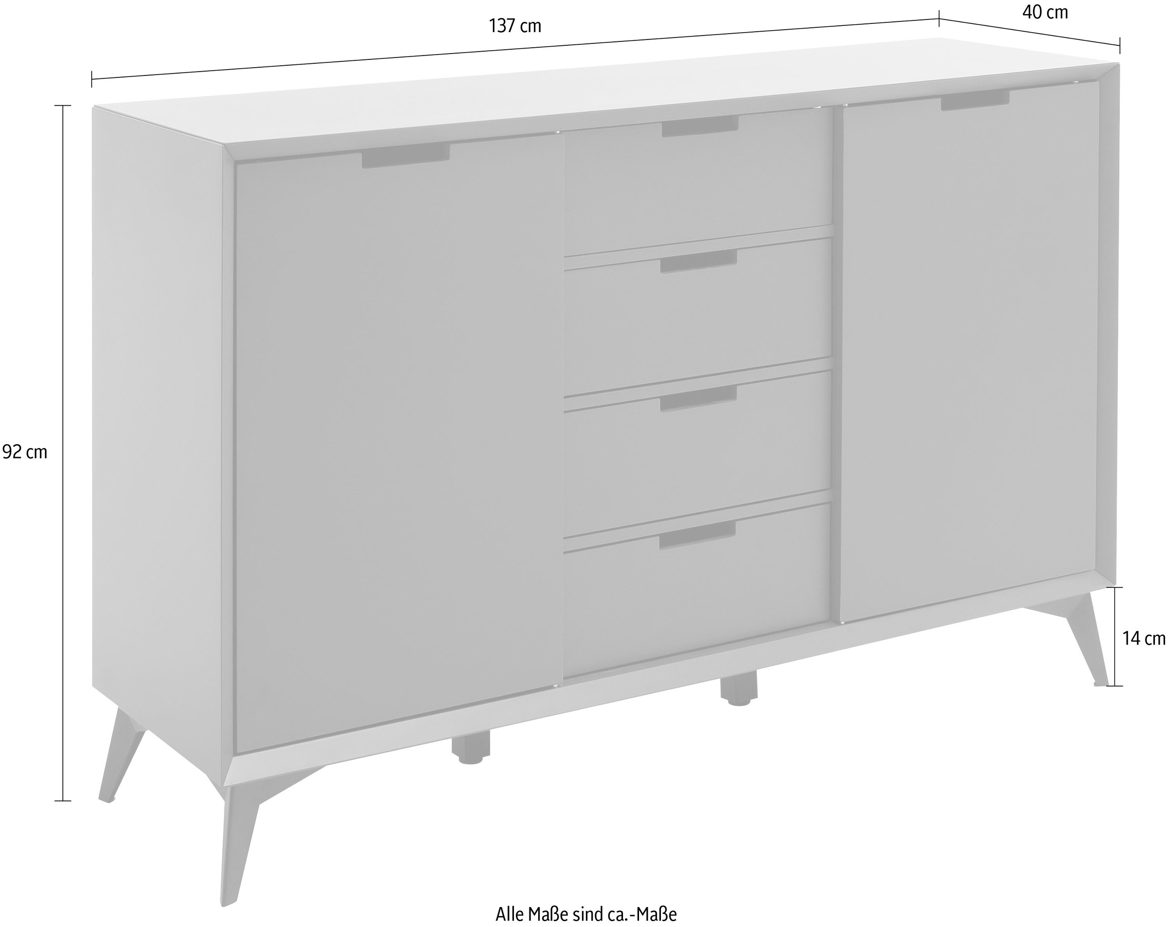 MCA furniture Highboard »Netanja«, Breite ca. 137 cm