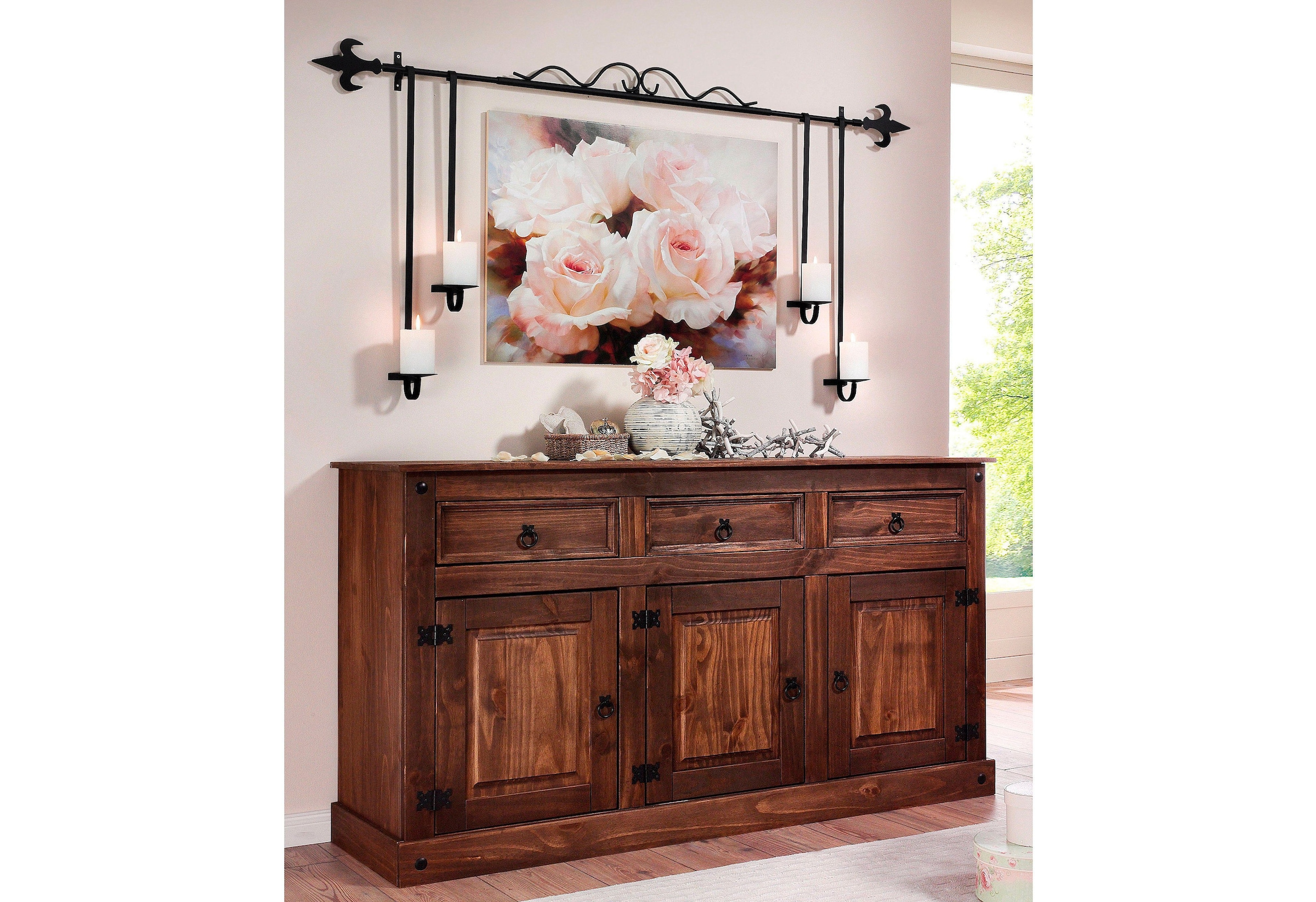 Home affaire Sideboard »Mexiko«, Kommode aus massivem Kiefernholz, Breite 151 cm