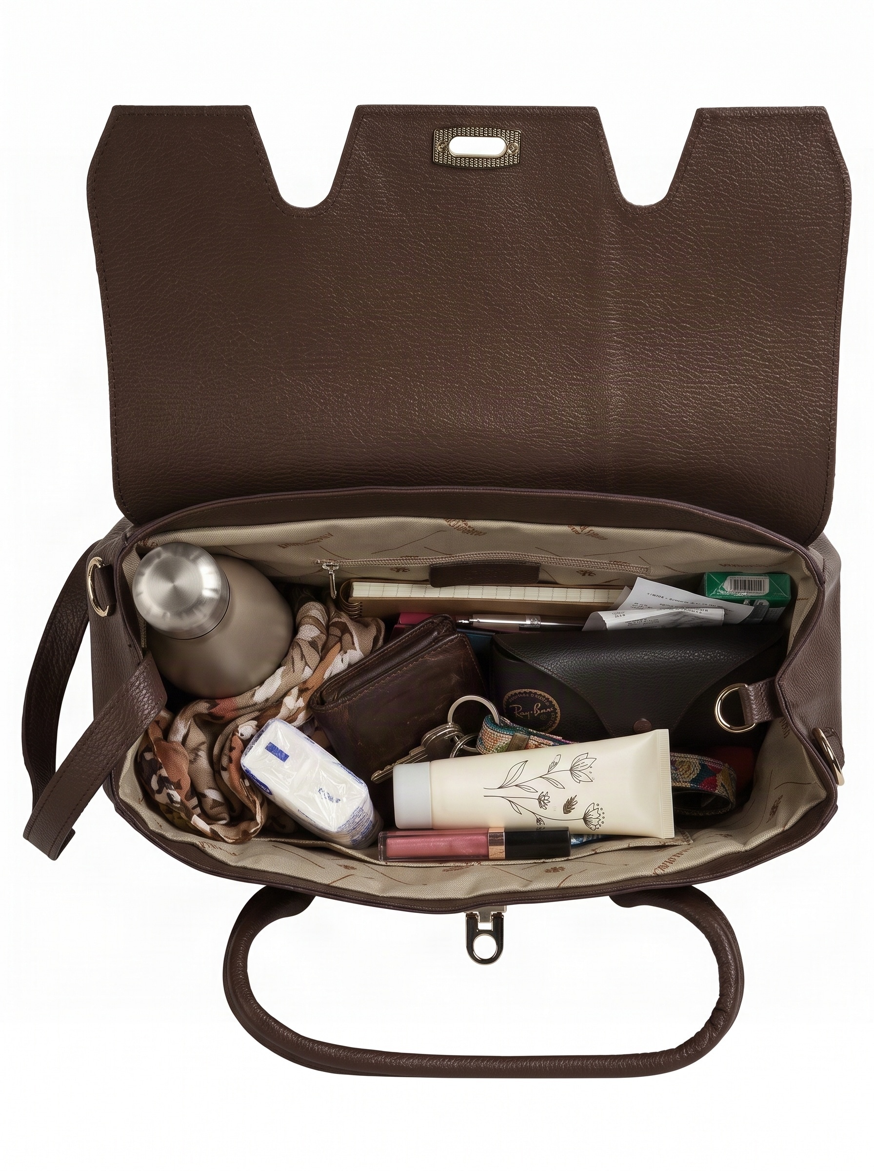 forty° Henkeltasche »FORTY° Damen LANTORA echt Leder, Made in Italy« echt Leder, Made in Italy