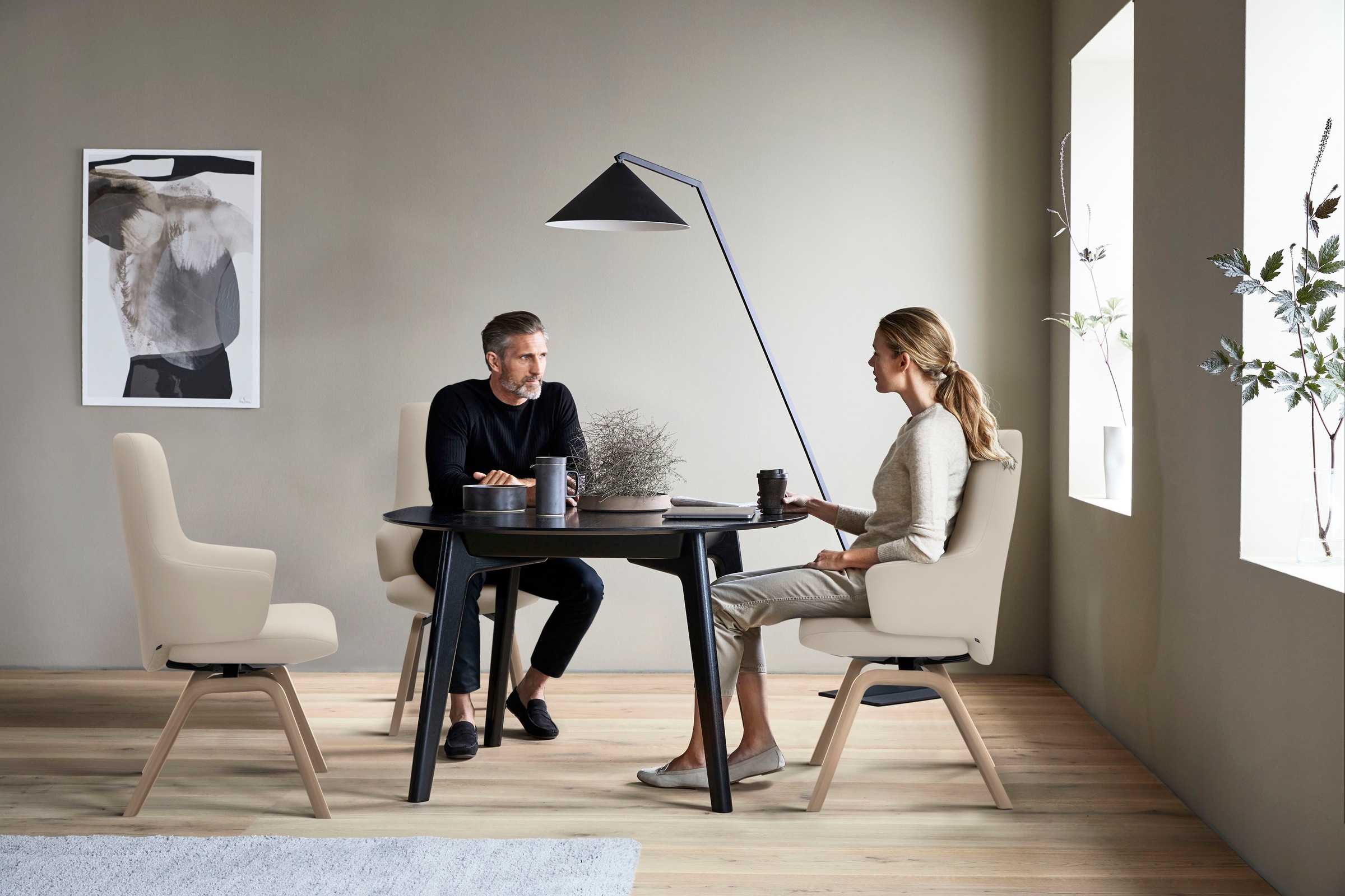 Stressless® Polsterstuhl »Laurel«, Leder BATICK, High Back mit Armlehne, Größe L, mit schräggestellten Beinen