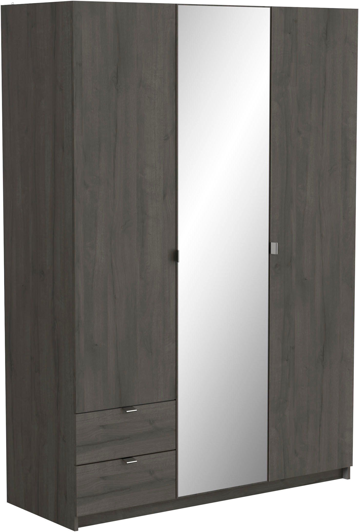 Demeyere GROUP Kleiderschrank »Mellie, mit Spiegel und 2 Schubladen, 3 Regale, 2 Kleiderstangen«, (H/B/ T ca. 191/134/52cm), maximaler Stauraum, Made in France