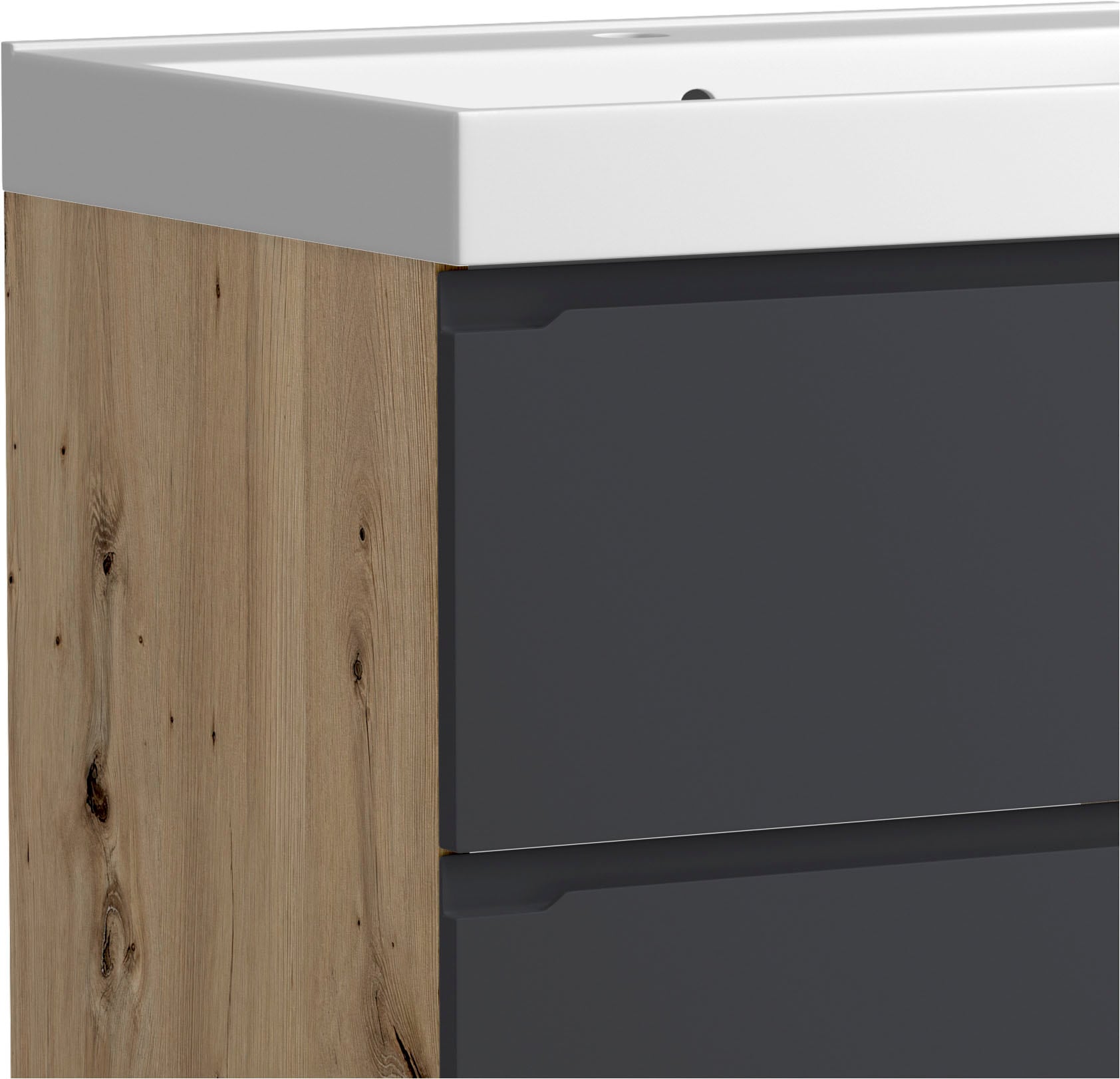 welltime Waschtisch »CABO, Waschtisch« matt grau, griffloses Design