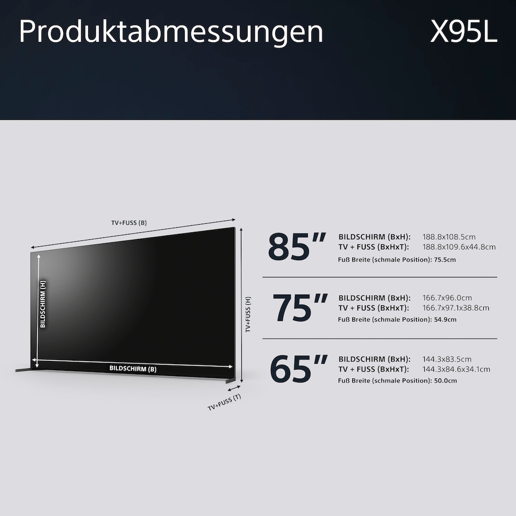 Sony Mini-LED-Fernseher »XR-85X95L«, 215 cm/85 Zoll, 4K Ultra HD, Google TV