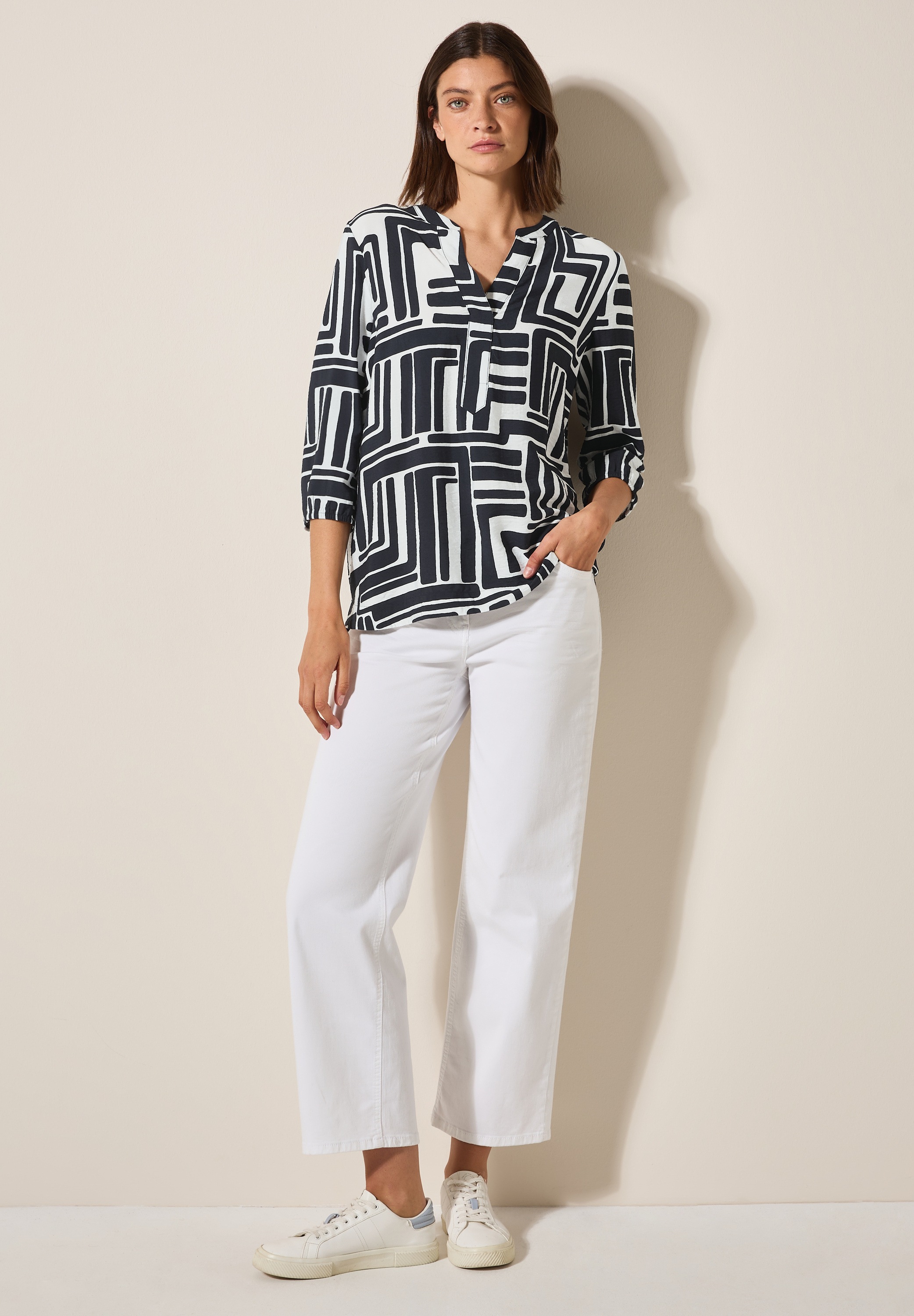 Cecil Klassische Bluse, mit 3/4 Ärmeln