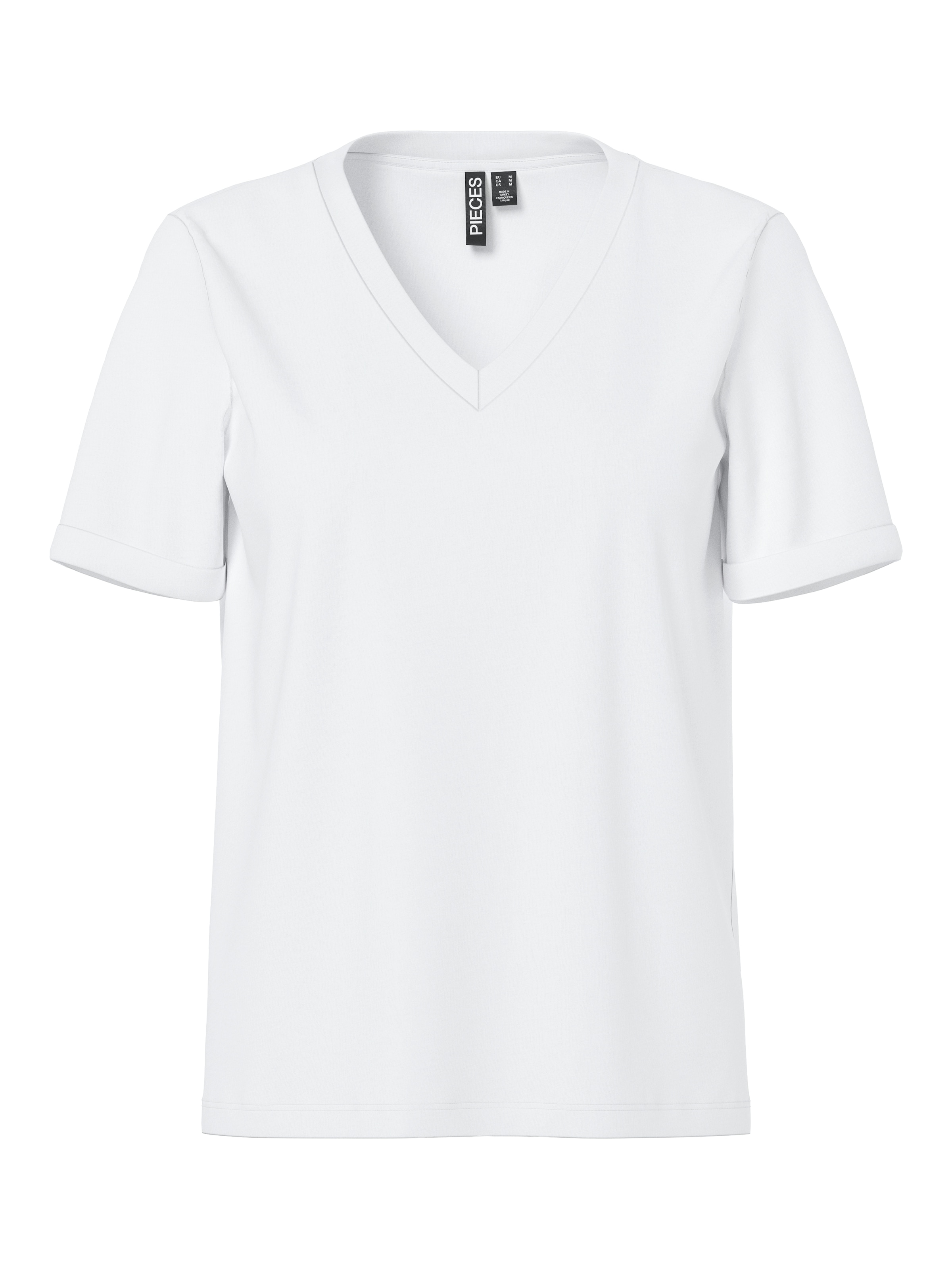 pieces Kurzarmshirt »PCRIA SS V-NECK SOLID TEE JRS NOOS BC« Baumwolle, regular fit