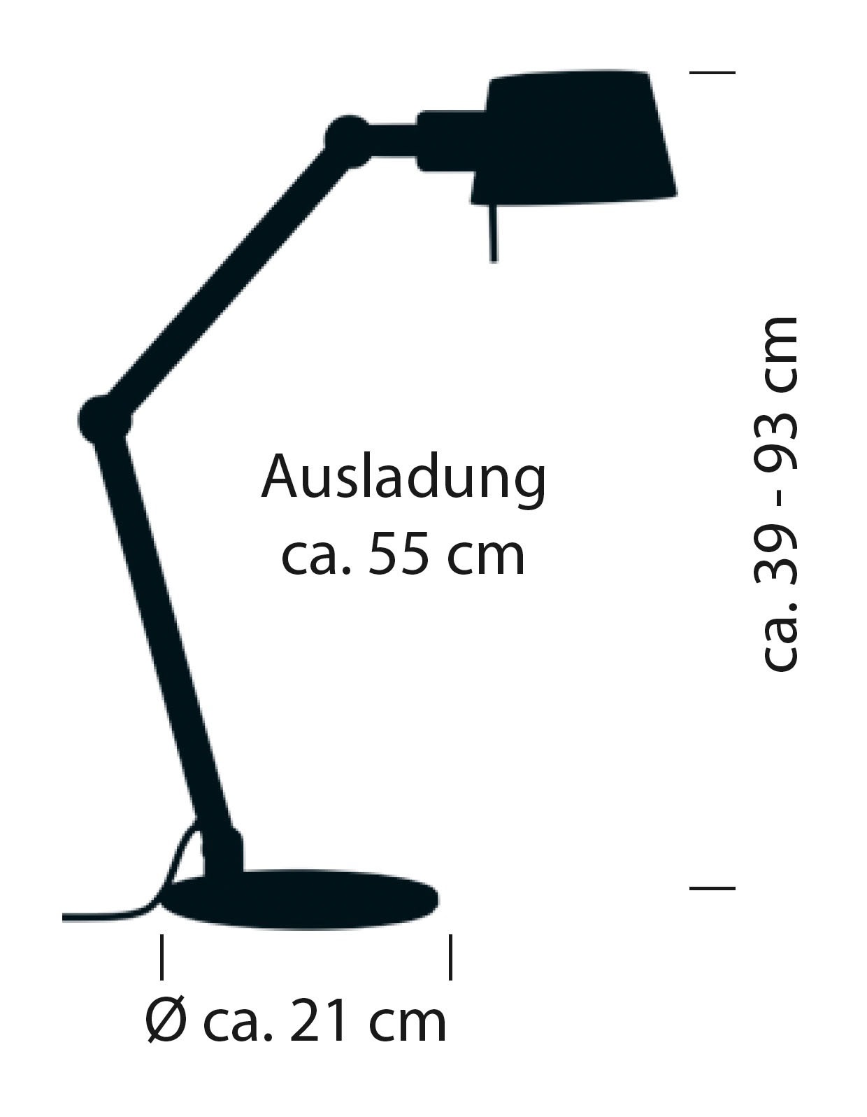 HELL höllisch gutes Licht Tischleuchte »MEDO« E27 1 Stk. Schnurschalter, In der Höhe einstellbar