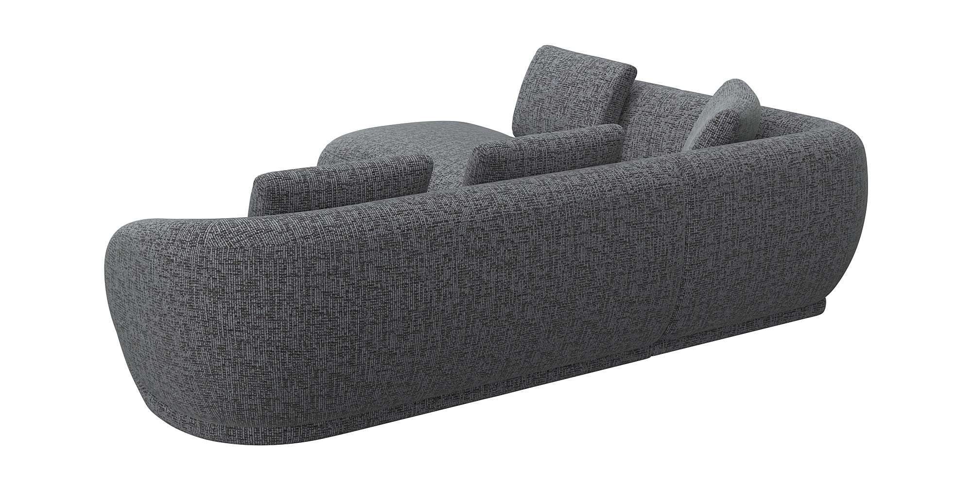 FLEXLUX Ecksofa »Torino, rund, L-Form, Sofa-Ecke mit Ottomane«, Modernes, organisches Sofa-Design, Kaltschaum, Wellenunterfederung