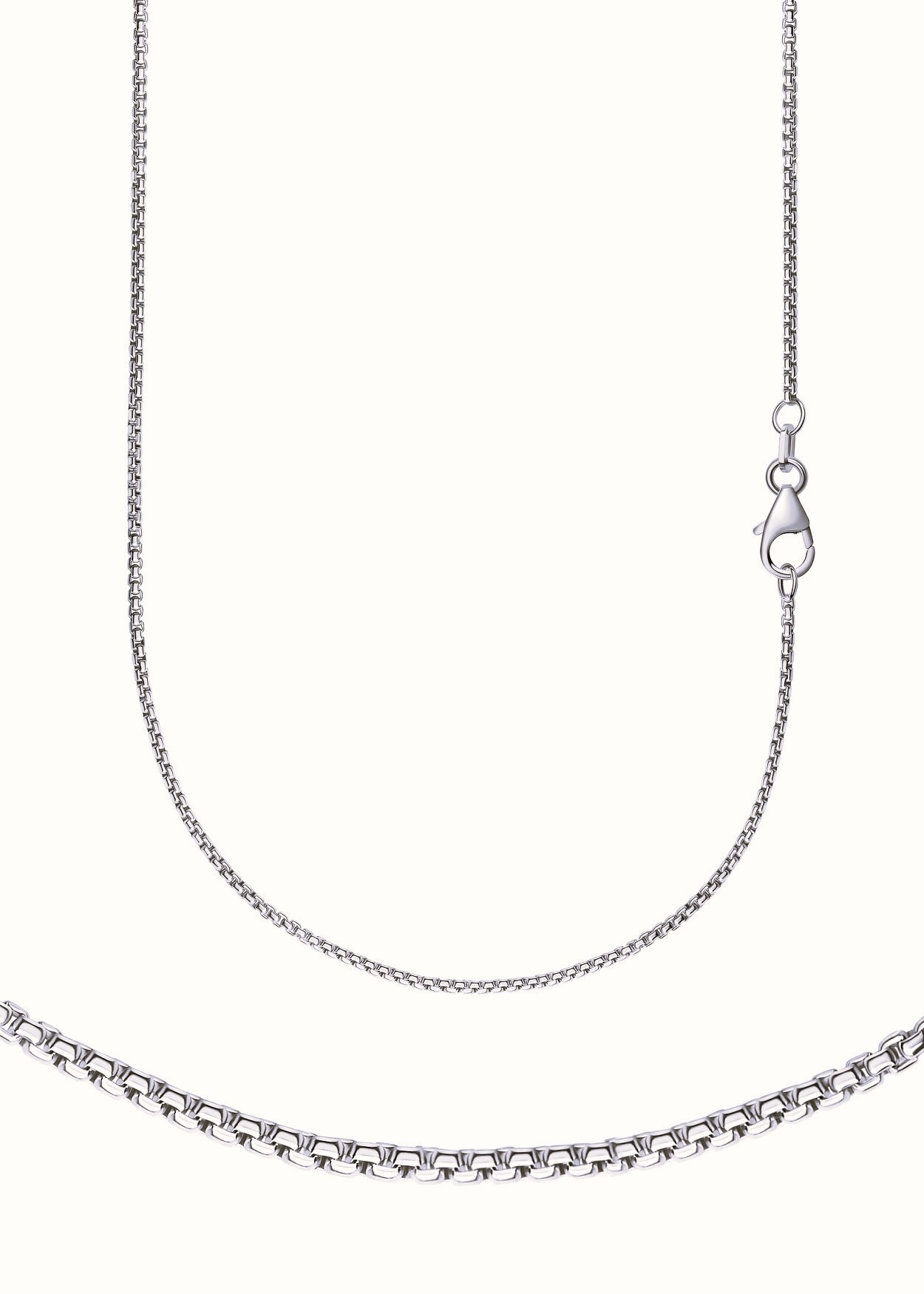 FIRETTI Damen Collierkettchen "Schmuck Geschenk Silber 925 Halskette Venezianerkette halbrund", 42, Silber 925 (Sterlingsilber), B: 1,5mm, silber,