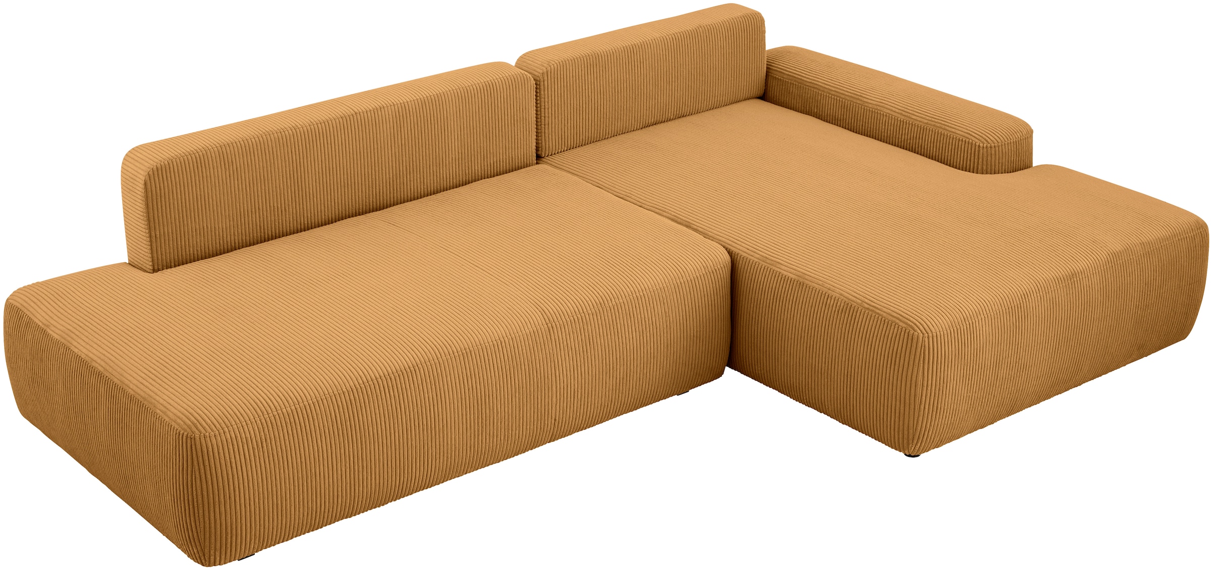 INOSIGN Ecksofa »TORGE, Schlafsofa Cord, Samtvelours u. Strukur fein, Couch in L-Form«, Schlaffunktion und Bettkasten, Liegefläche: 210x125 cm, neues Design