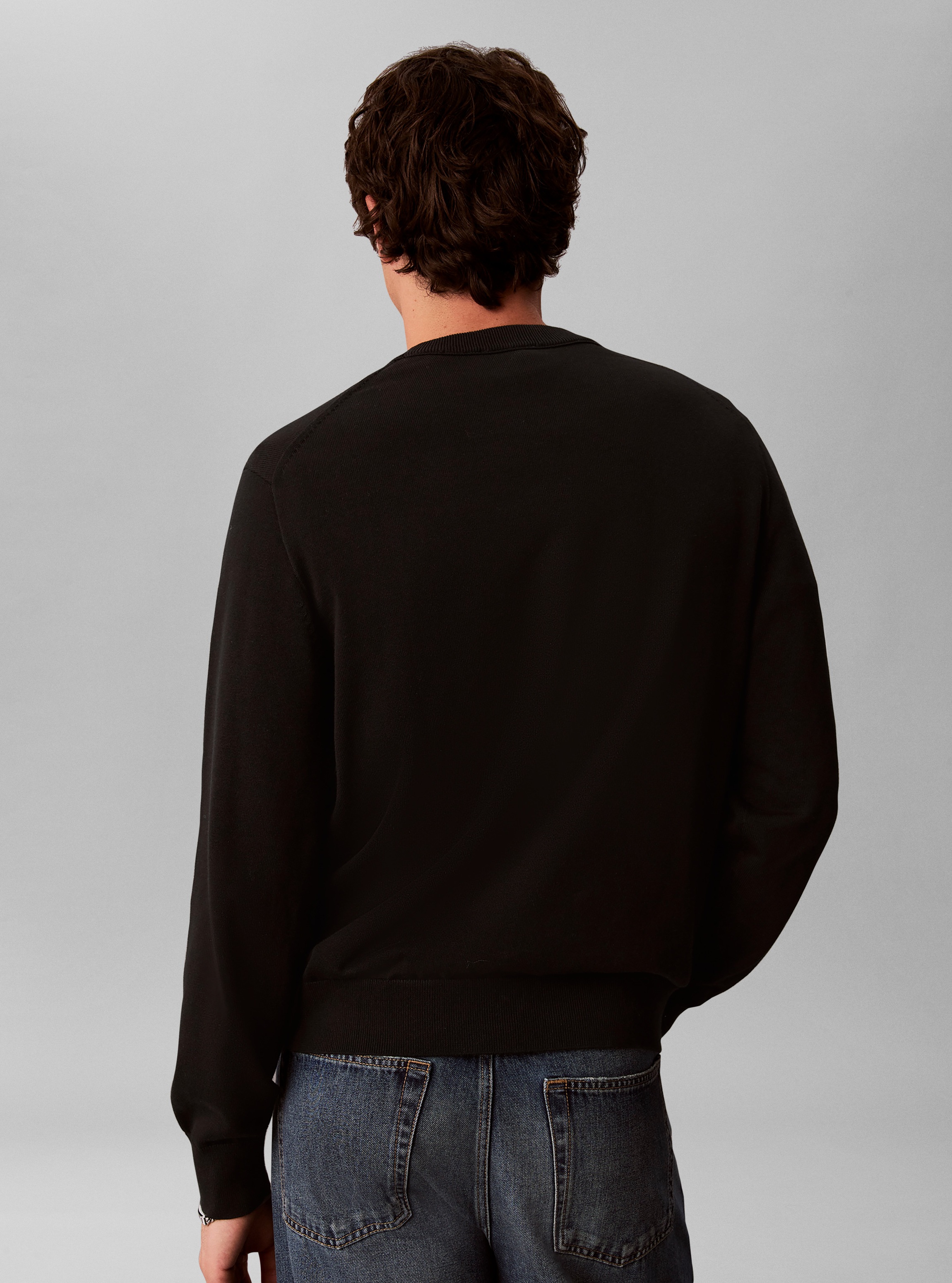 Calvin Klein Rundhalspullover »COTTON MONOLOGO« Regular fit mit Rundhalsausschnitt
