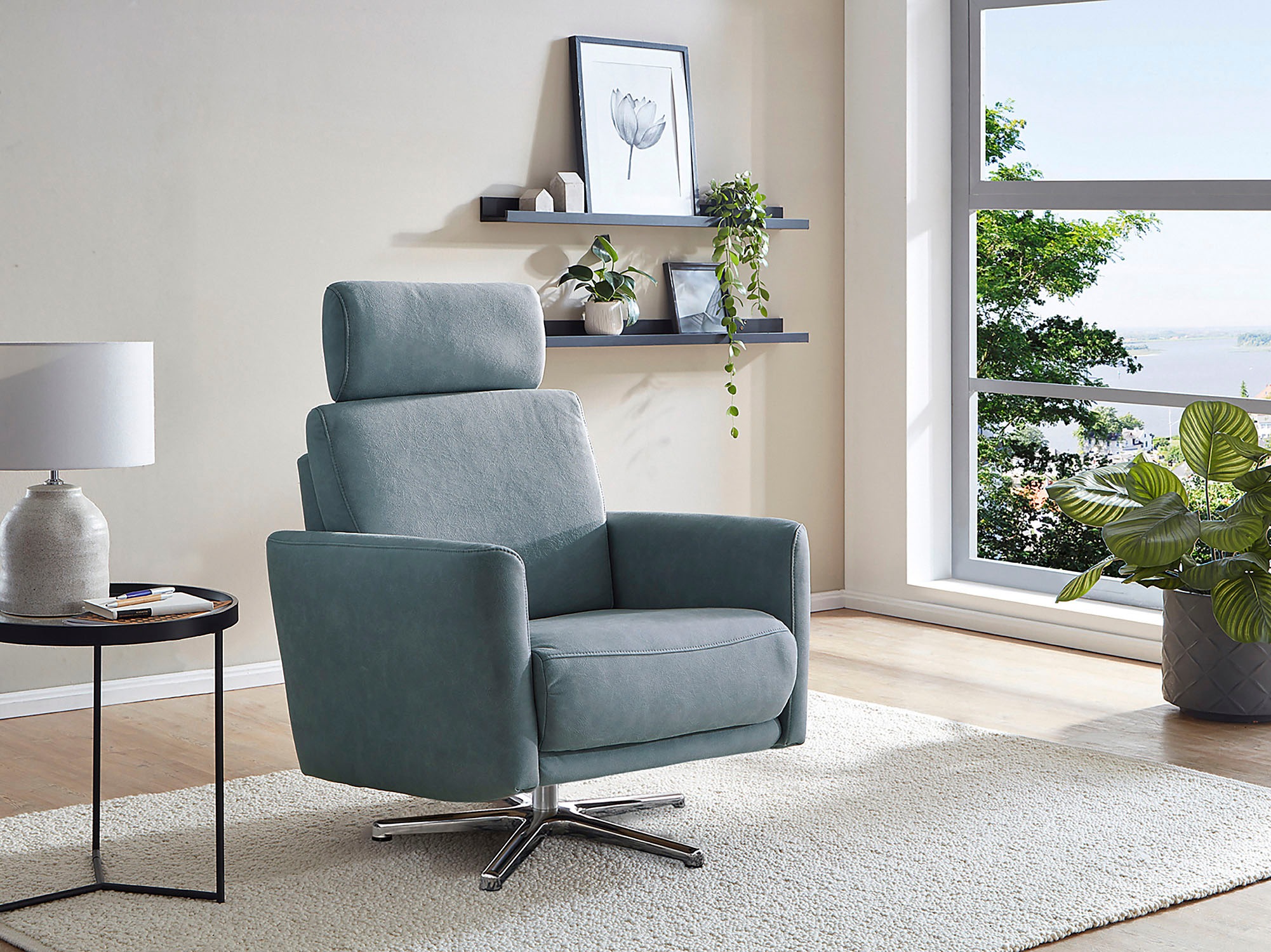 CALIZZA INTERIORS Drehsessel »Lari«, wahlweise mit einsteckbarer Kopfstütze