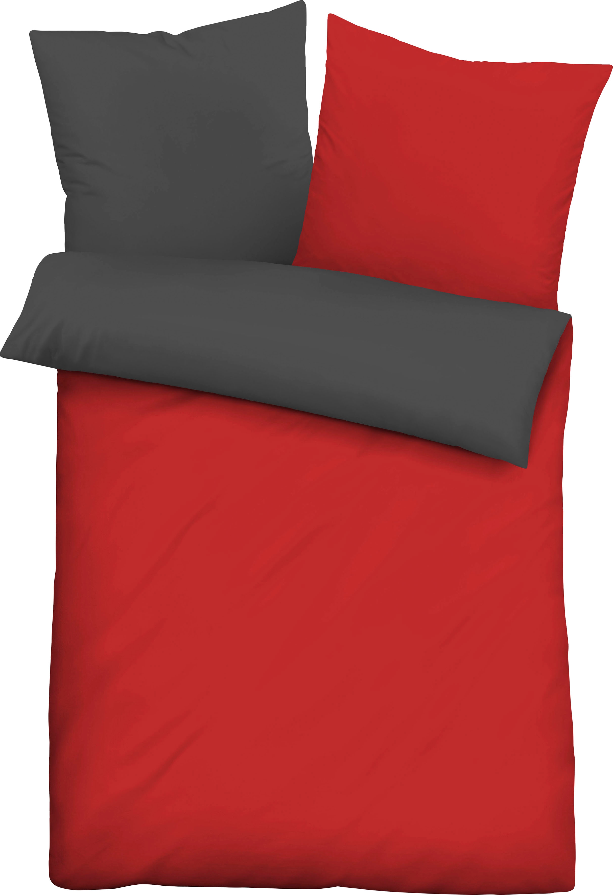 Castell - Markenbettwäsche "0560500" 2 Stk. Microfaser-Satin,2 teilig, pflegeleichte Bettwäsche mit Reißverschluss
