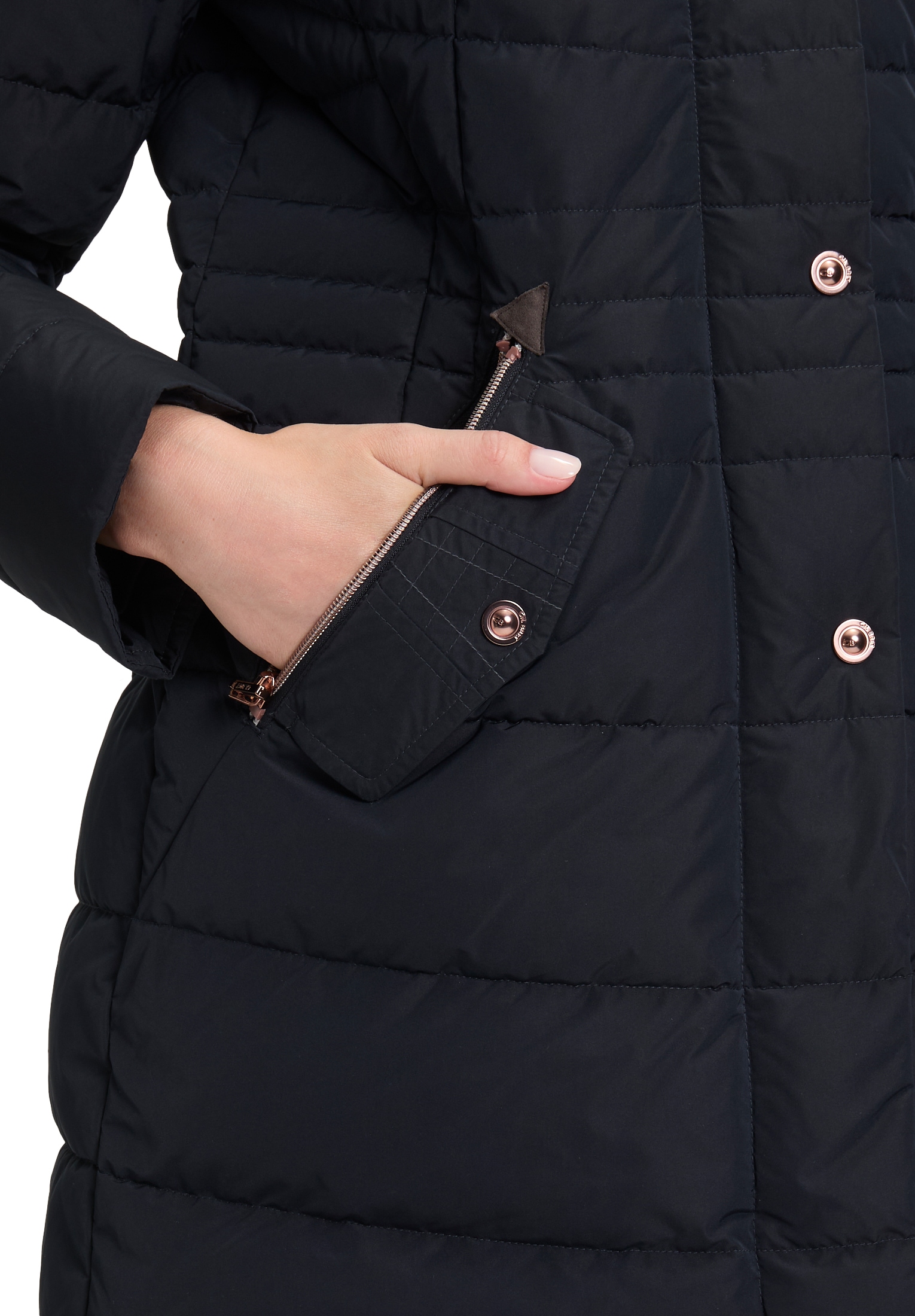Gil Bret Steppjacke »Gil Bret Damen Steppmantel mit Kunstfellkragen«, mit Kapuze