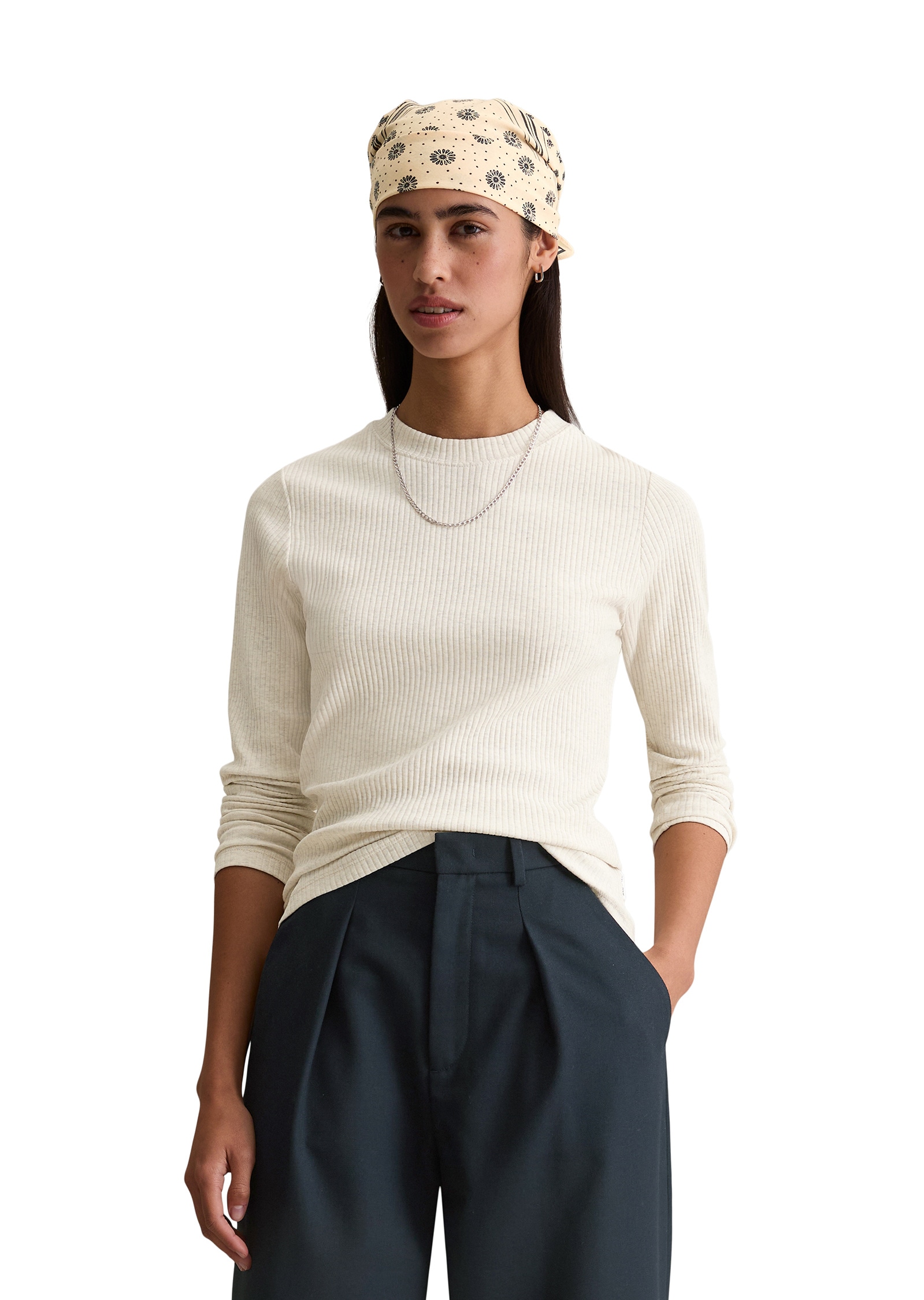 Marc OPolo DENIM Langarmshirt "aus elastischem Bio-Baumwolle-Mix" günstig online kaufen