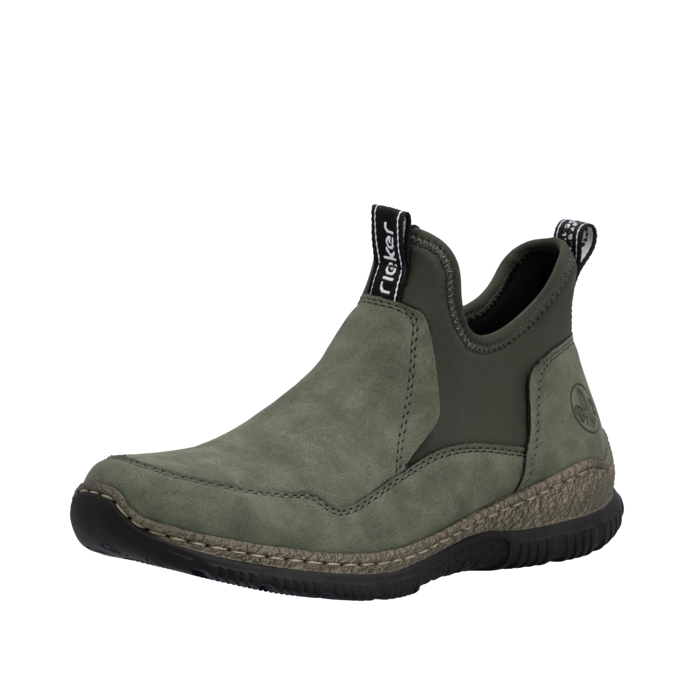 Rieker Schlupfboots Slipper, Slip-on Sneaker, Stiefelette mit MemoSoft-Innensohle