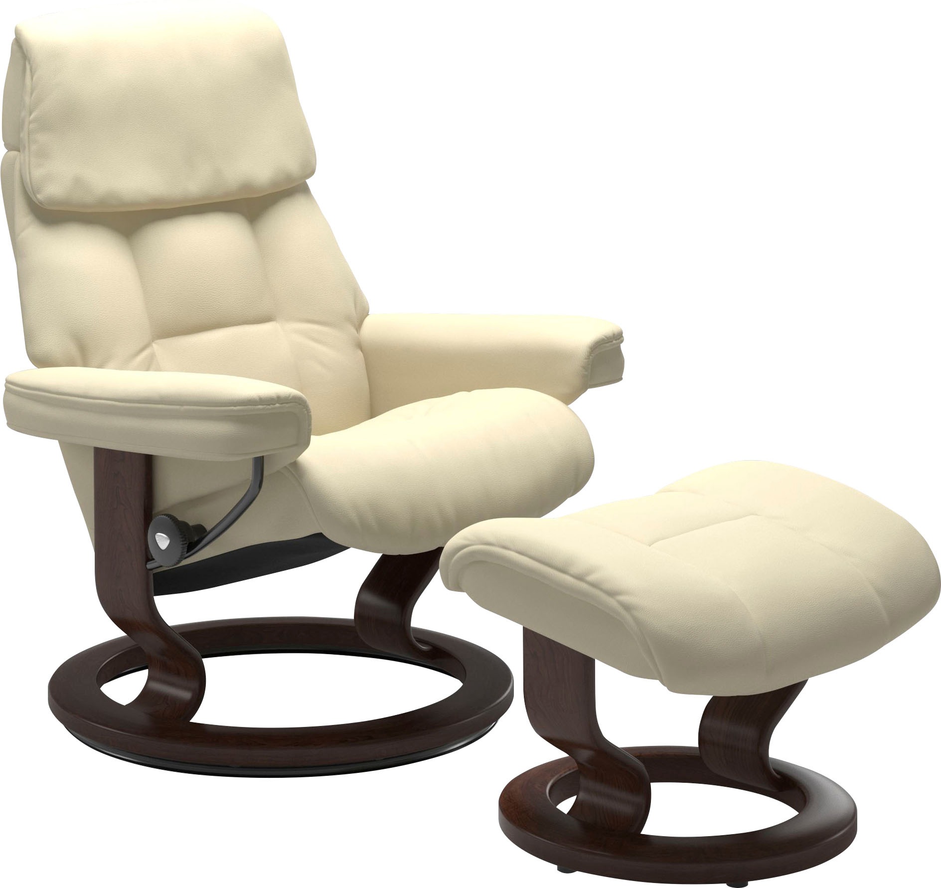 Stressless® Relaxsessel »Ruby«, (Set, Relaxsessel mit Hocker), mit Classic Base, Größe M, Gestell Eiche, Wenge, Braun & Schwarz