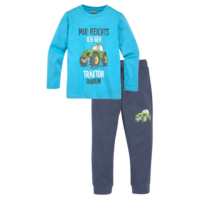 KIDSWORLD Shirt & Hose »MIR REICHTS, ICH GEH TRAKTOR FAHREN«, (Spar-Set, 2  tlg.), Langarmshirt+Jogginghose | BAUR