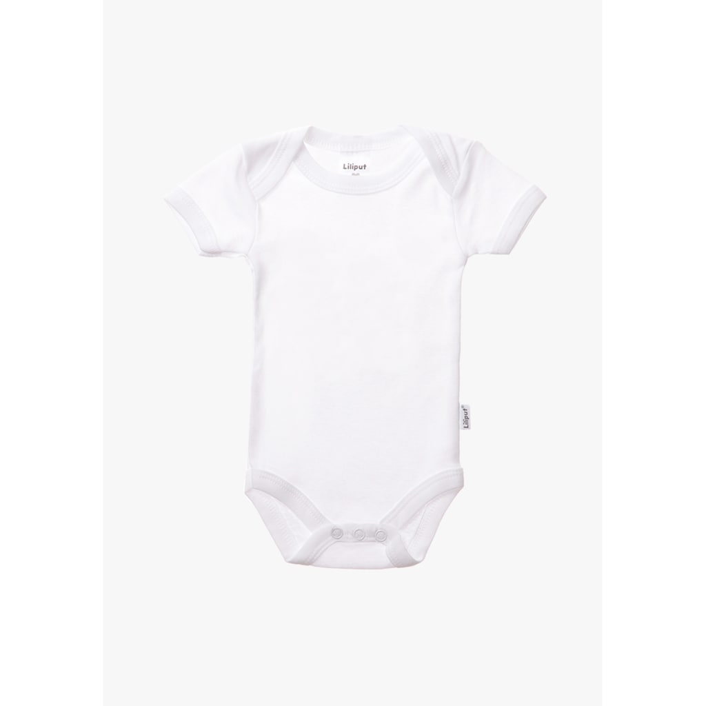 Kindermode Babykleidung Jungen Liliput Body, im praktischen 3er-Pack weiß-grau