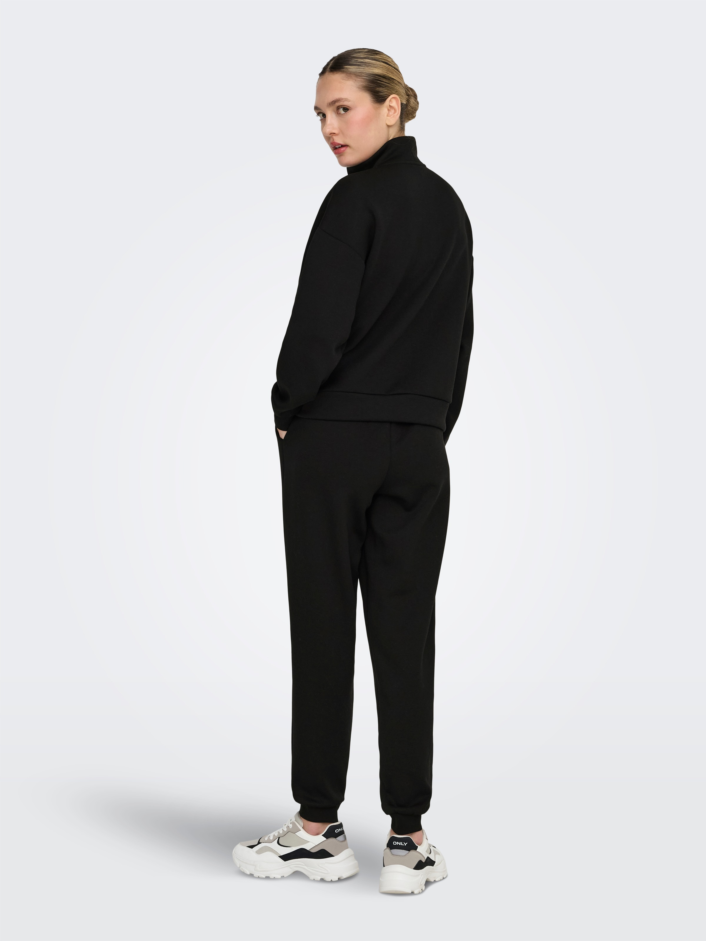 ONLY Play Sweater »ONPLOUNGE HN LS HZ DS SWT NOOS«, Materialmix, loose fit

