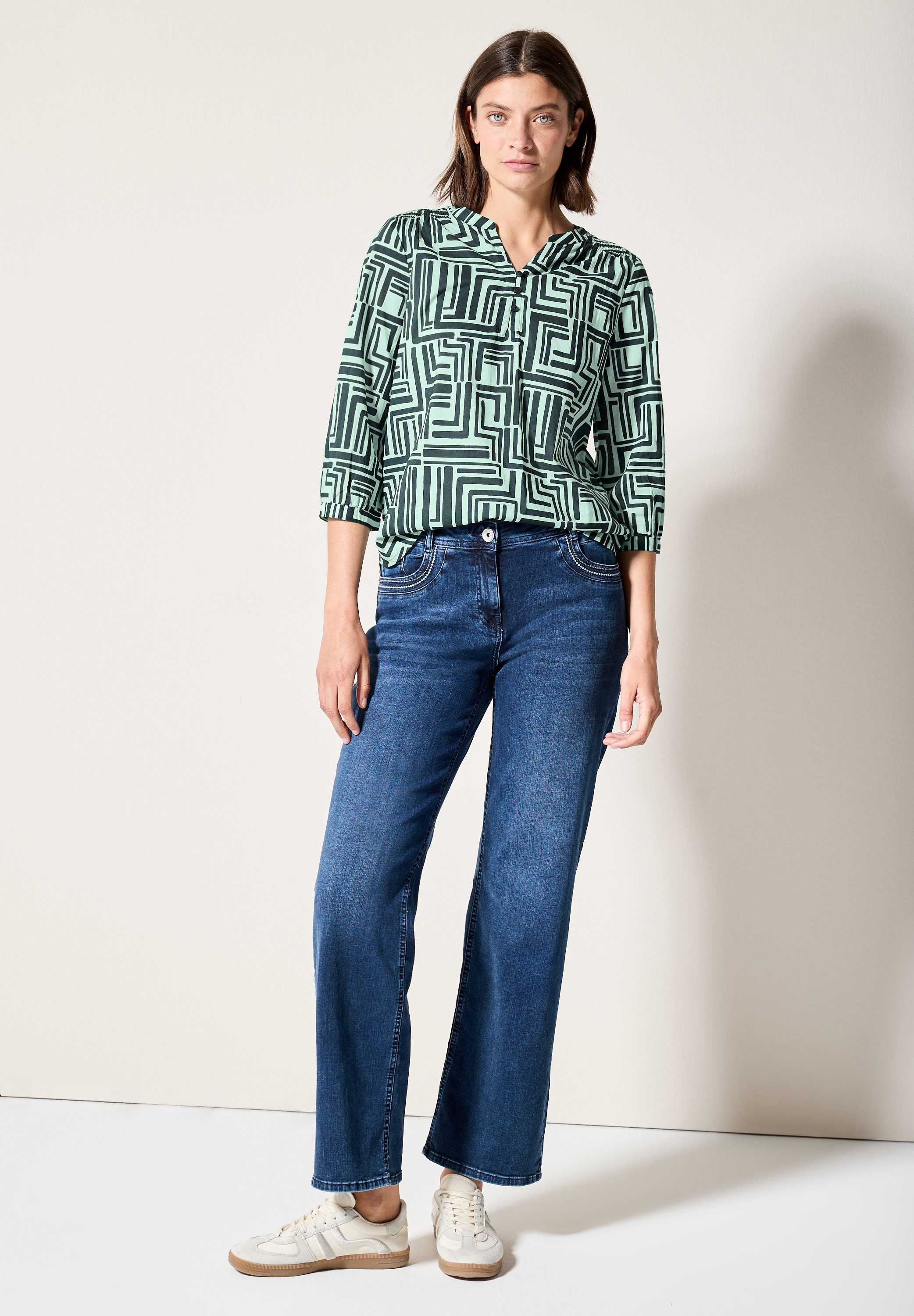 Cecil Klassische Bluse, mit 3/4 Ärmeln