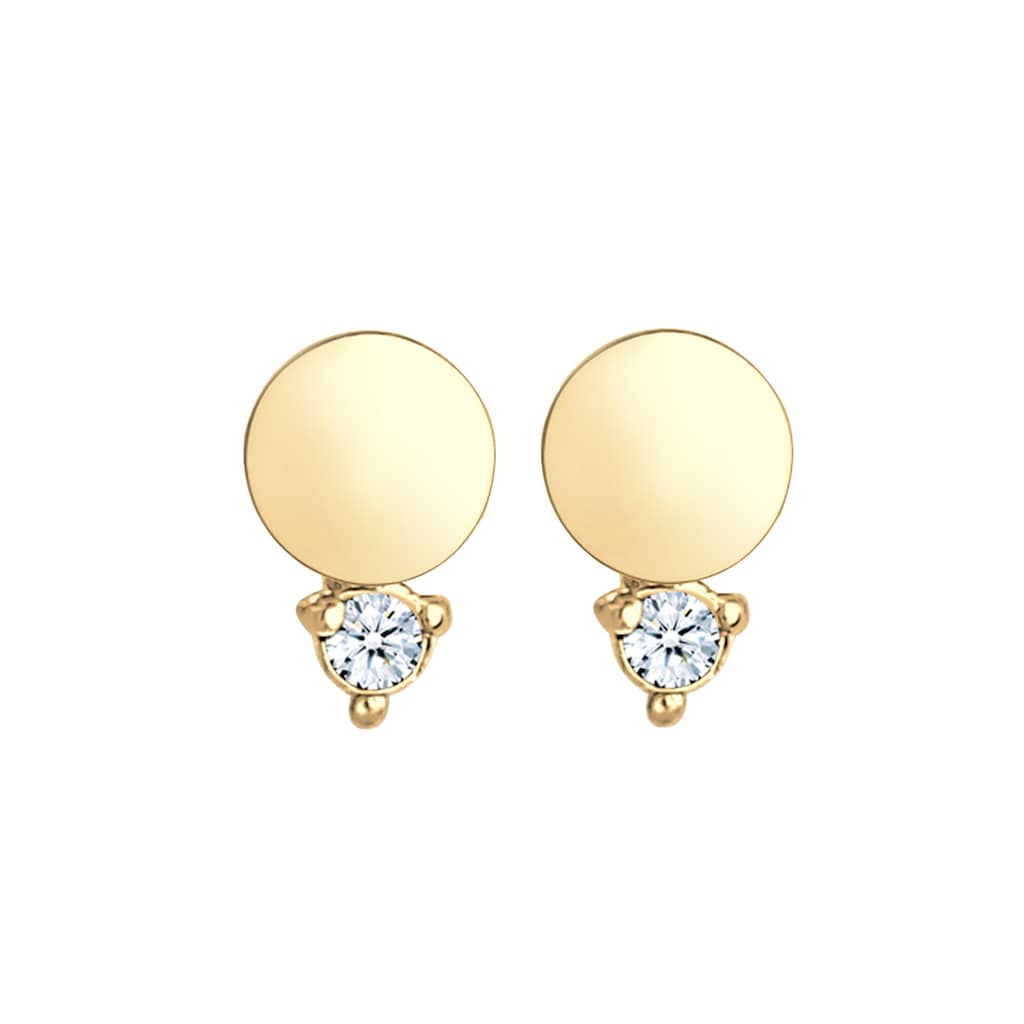 Elli DIAMONDS Paar Ohrstecker »Ohrstecker Kreis Diamant (0.03 ct.) 585er Gelbgold«