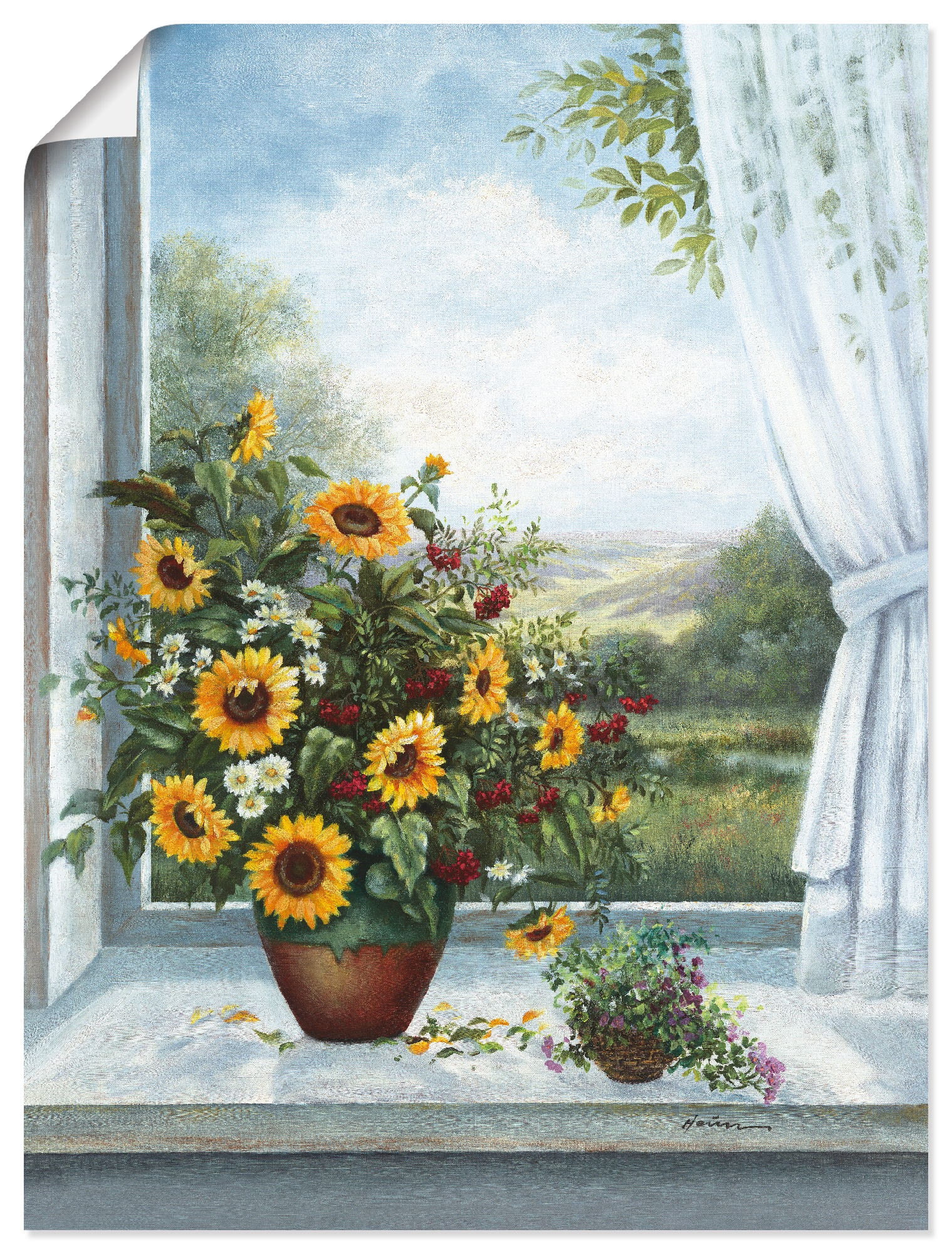 Artland Wandbild »Sonnenblumen am St.), bestellen Arrangements, Größen | (1 BAUR als Alubild, oder Leinwandbild, versch. in Wandaufkleber Poster Fenster«