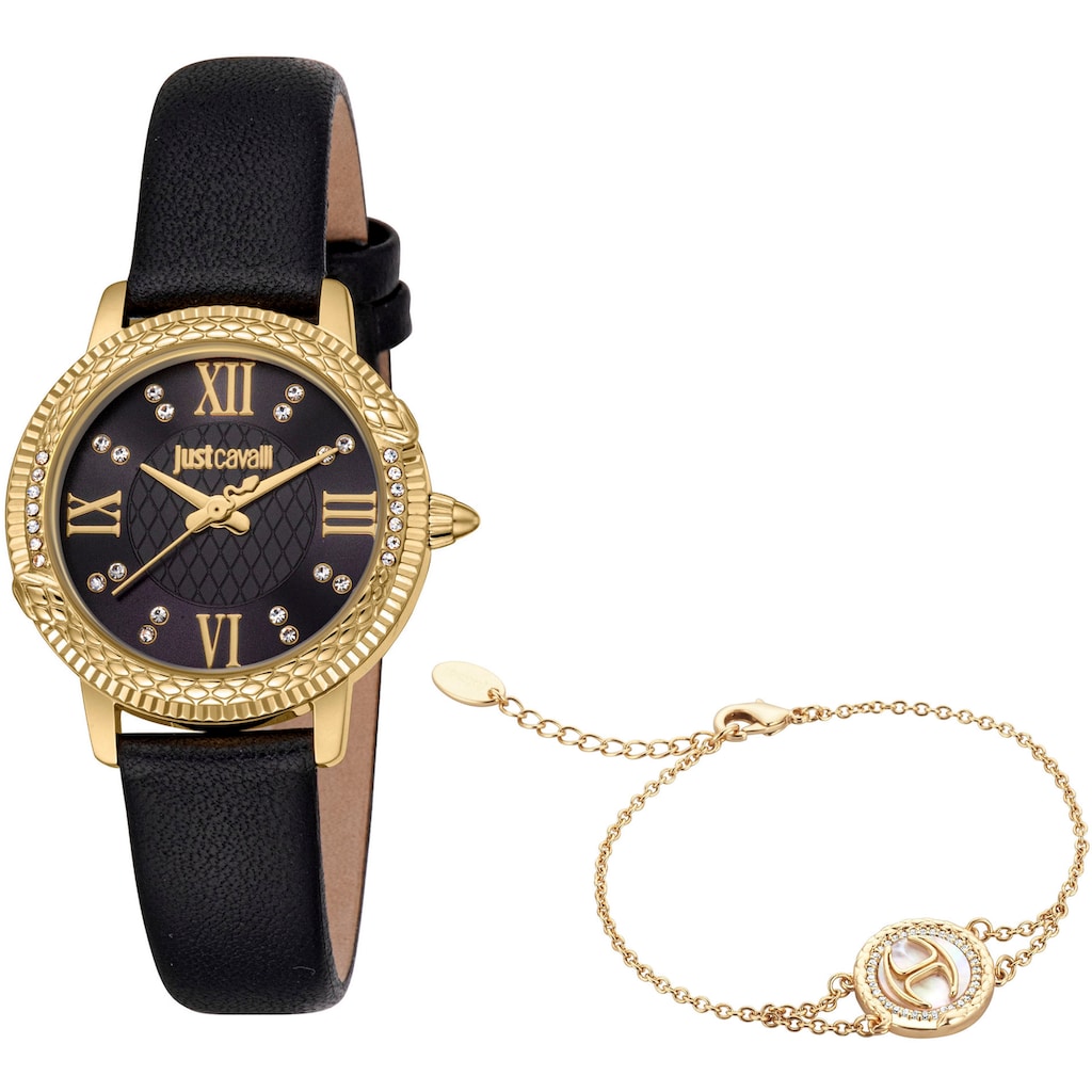 Just Cavalli Time Quarzuhr »Fidenza, JC1L276L0025«, (Set, 2 tlg., mit Armband)