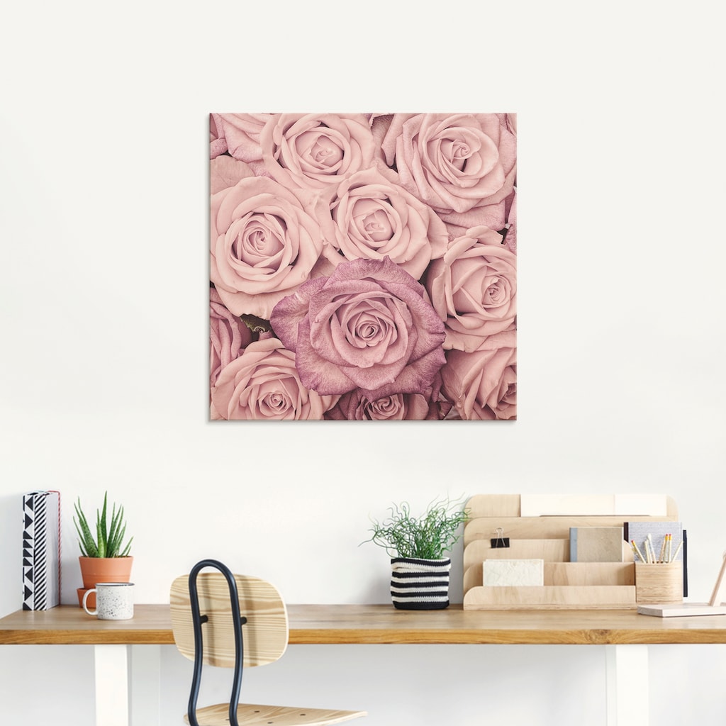 Artland Glasbild »Rosen«, Blumen, (1 St.)