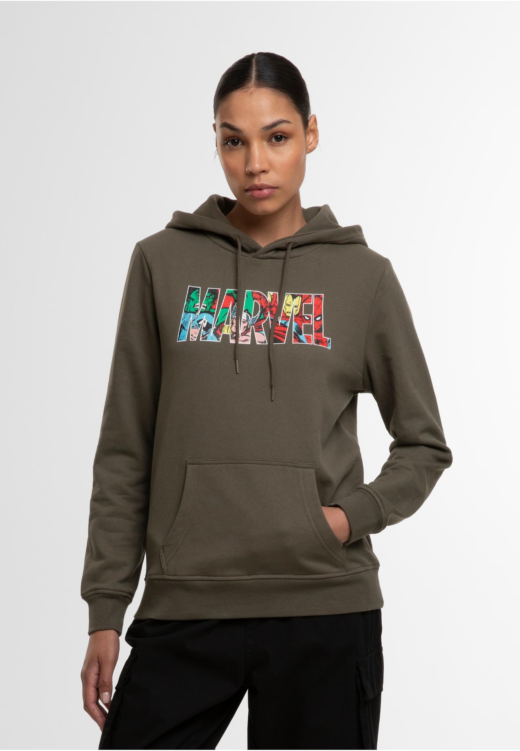ABSOLUTE CULT Kapuzenpullover »ABSOLUTE CULT Damen Ladies Marvel Logo Character Infill Hoody«, (1 tlg.)