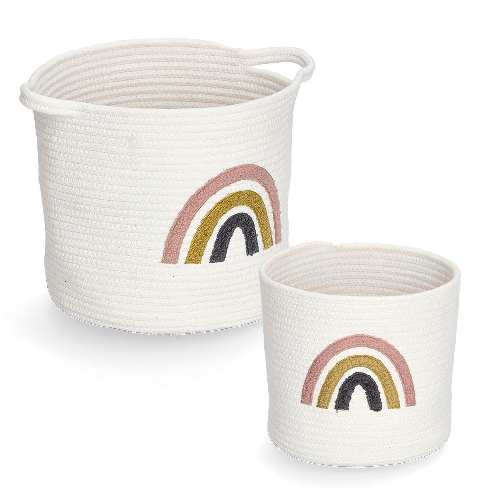 Zeller Present Aufbewahrungskorb "Rainbow" Aufgestickter Regebogen