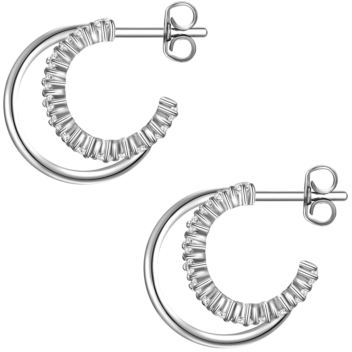 Glanzstücke München Paar Creolen »Set: GSM1344« Creolen Sterling Silber Zirkonia weiß