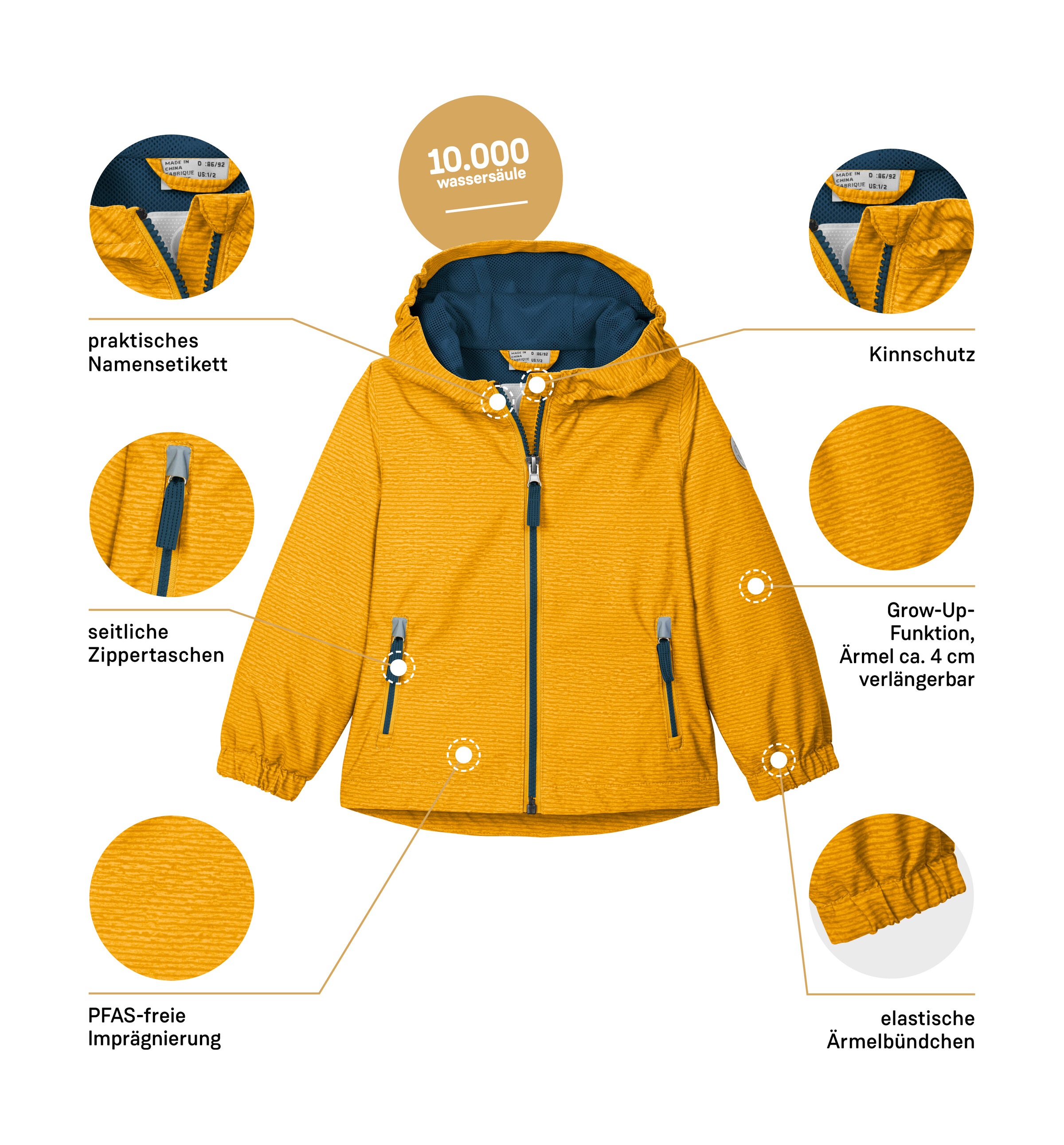 first instinct by killtec Funktionsjacke »FIOS 6 MNS JCKT«, Wasser- und winddichte Kinderjacke, verlängerbare Ärmeln, PFAS-frei