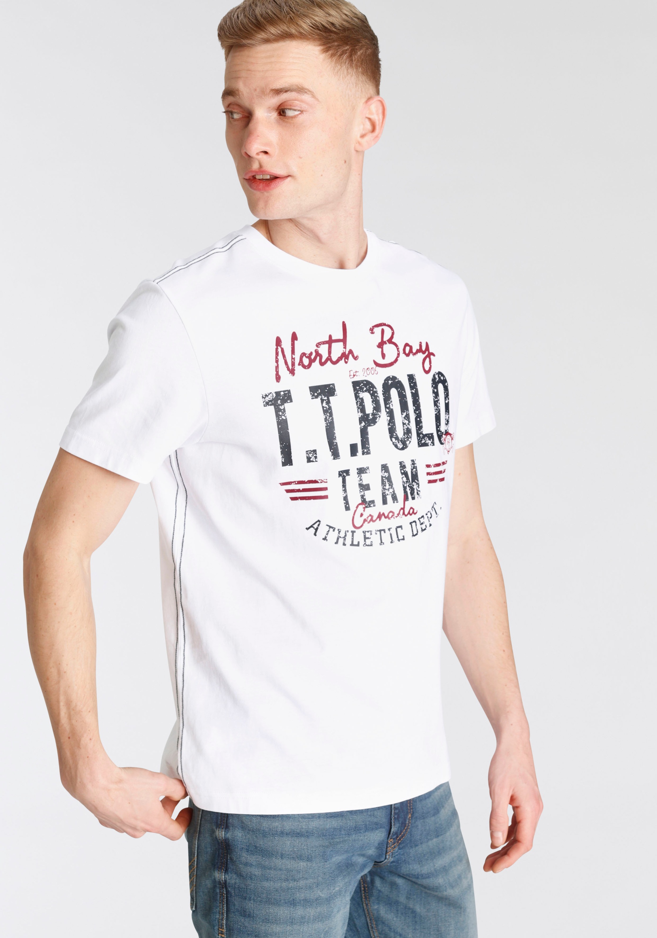 TOM TAILOR Polo Team T-Shirt mit Logodruck