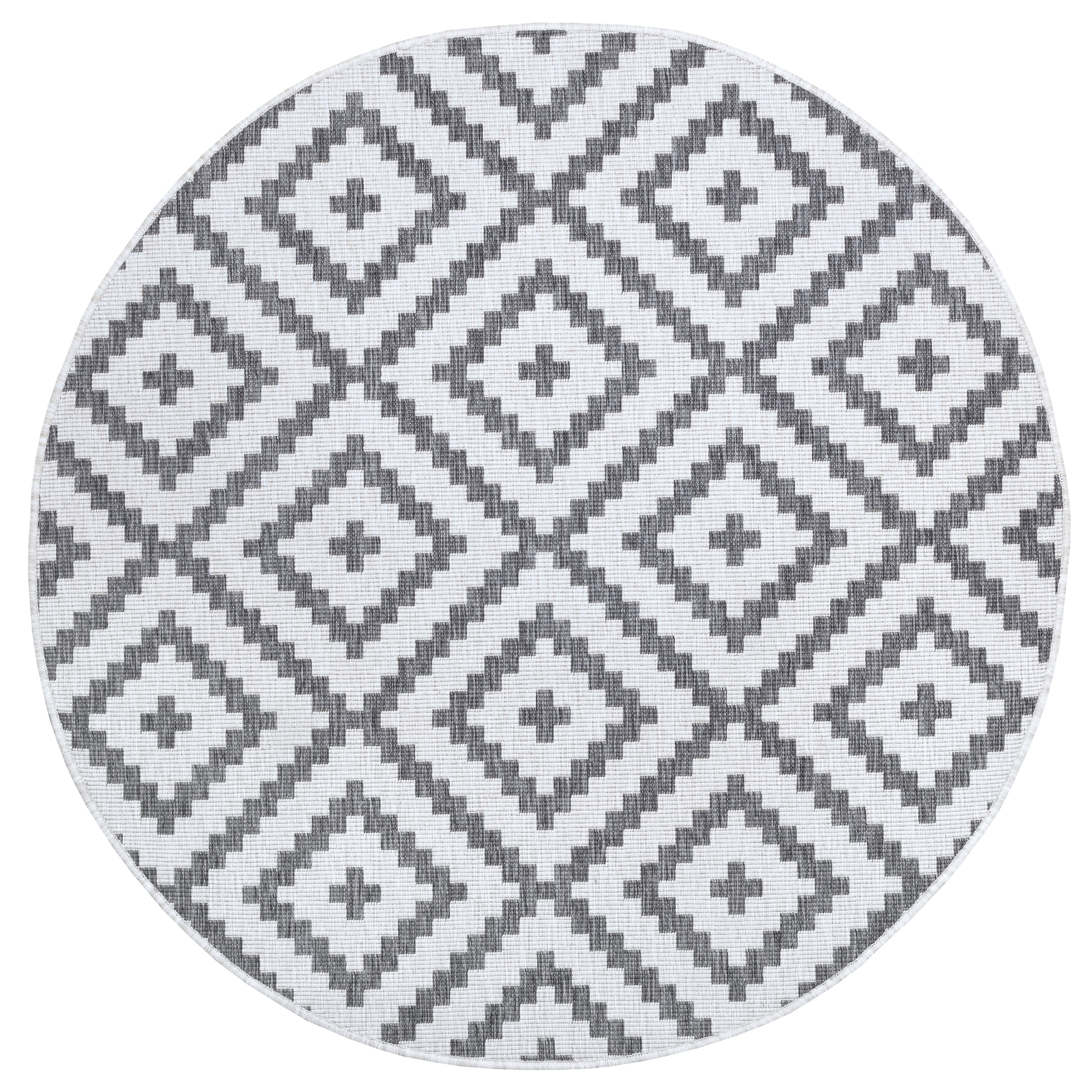 my home Teppich »Ronda Wendeteppich«, rund, 5 mm Höhe, Sisal-Optik, Flachgewebe, In- und Outdoor, geometrisches Boho Design