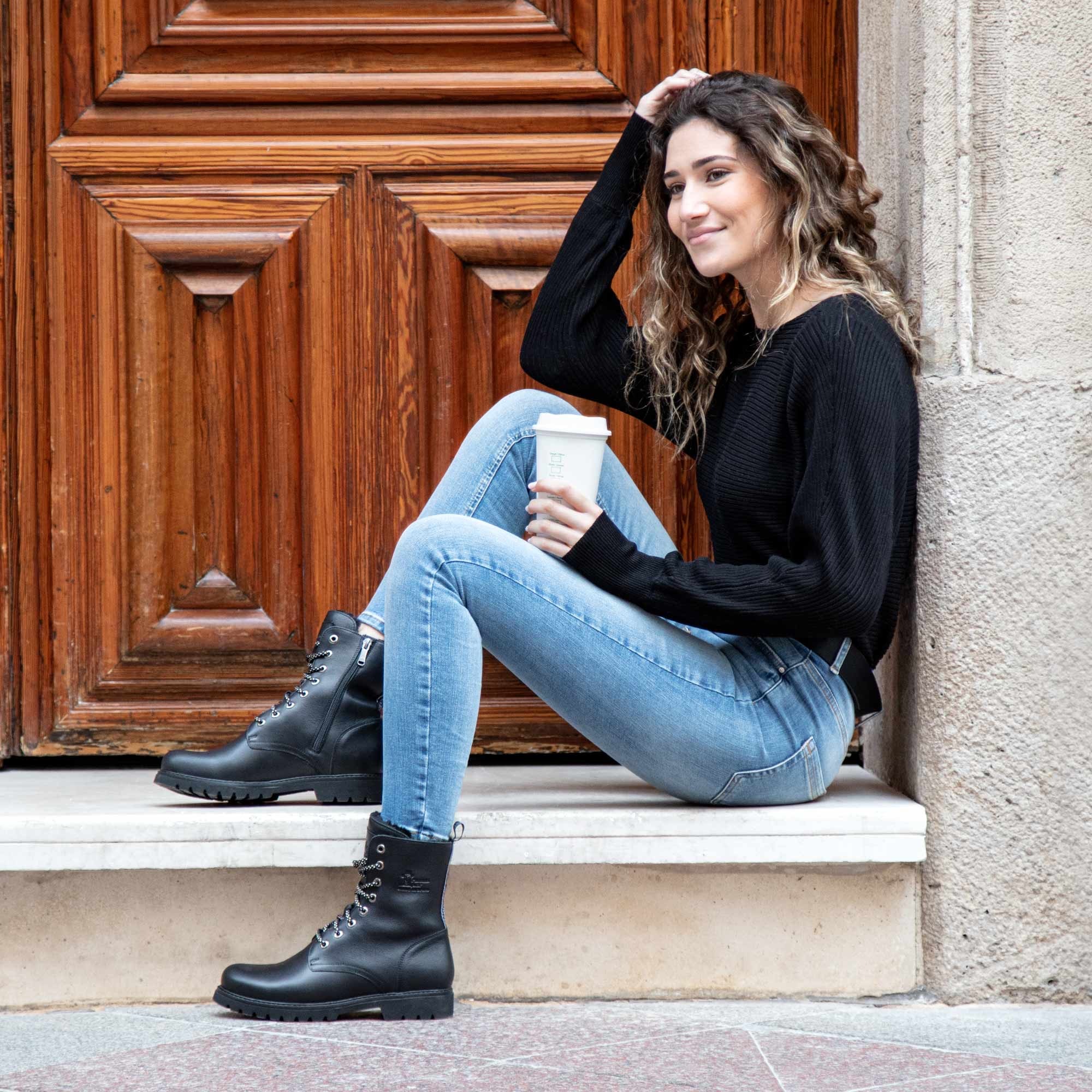 Panama Jack Schnürboots »Frisia«, Schnürboots, Stiefelette, Blockabsatz, mit Warmfutter