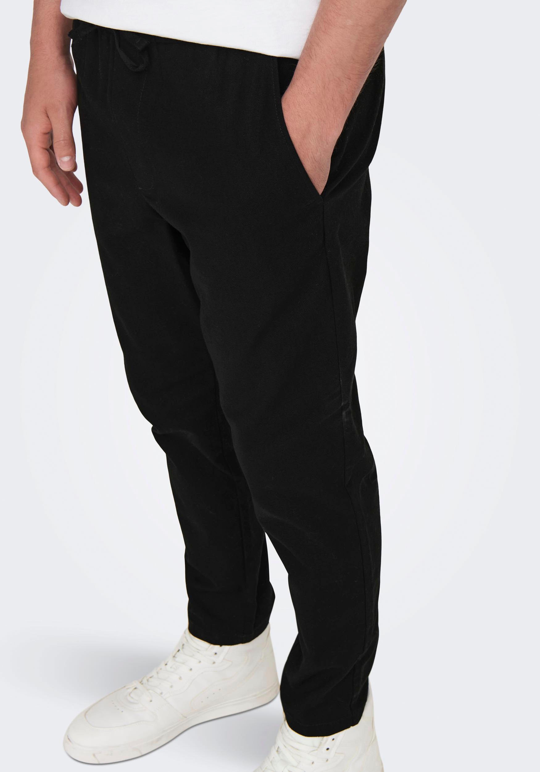 ONLY & SONS Stoffhose "ONSLINUS CROP 0007 COT LIN PNT NOOS" mit Leinen günstig online kaufen