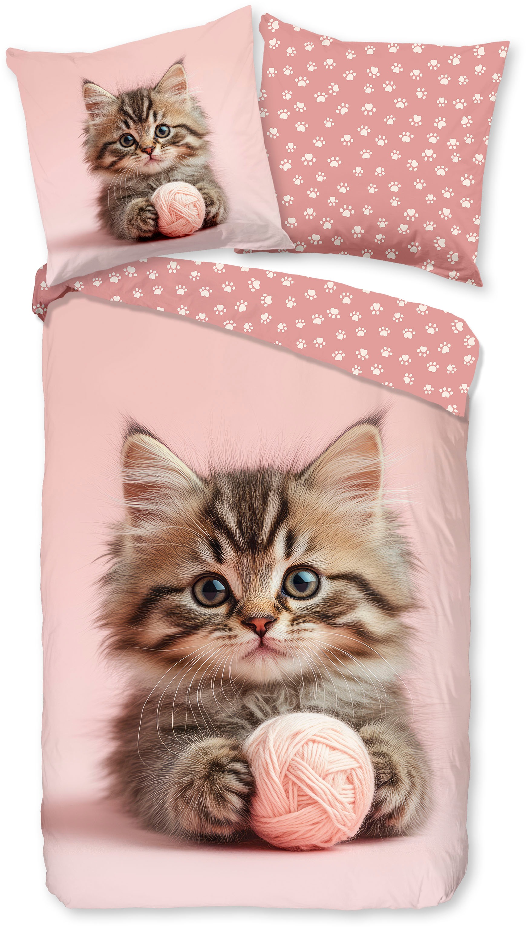 good morning Kinderbettwäsche "Chat" 2 Stk. Baumwolle, Renforcé, Wendeoptik günstig online kaufen