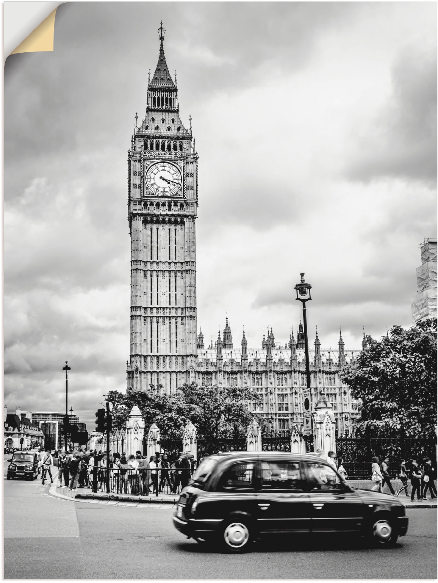 (1 Gebäude, St.), BAUR Wandaufkleber Ben«, Alubild, kaufen Big Wandbild versch. Leinwandbild, in Poster als »London Taxi | Artland Größen und oder