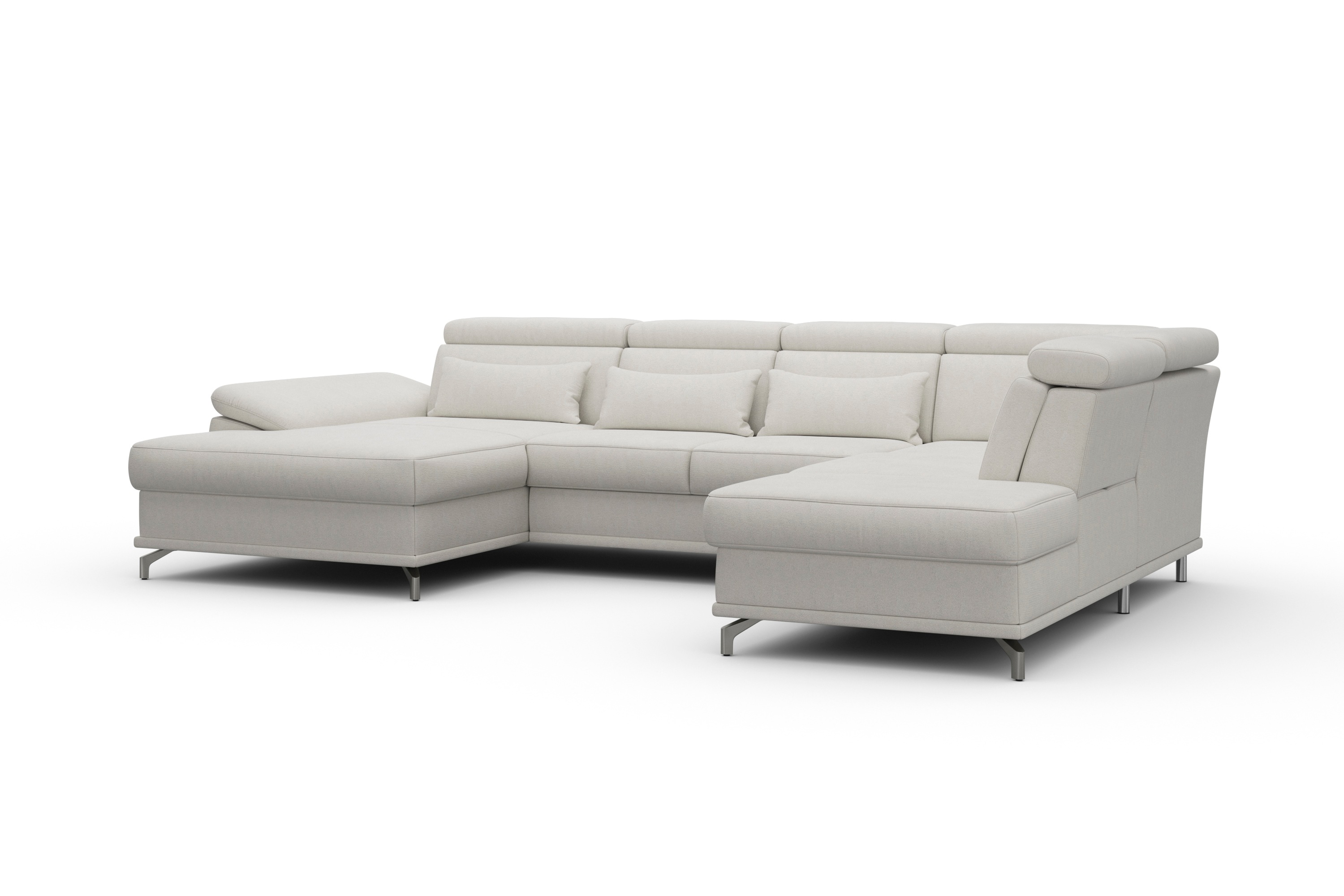 Thumbnail - sit&more Wohnlandschaft "Cabrio U-Form, B: 359 cm, mit Sitztiefen-, Arm- & Kopfteilverstellung" 3 Nierenkissen, Federker...